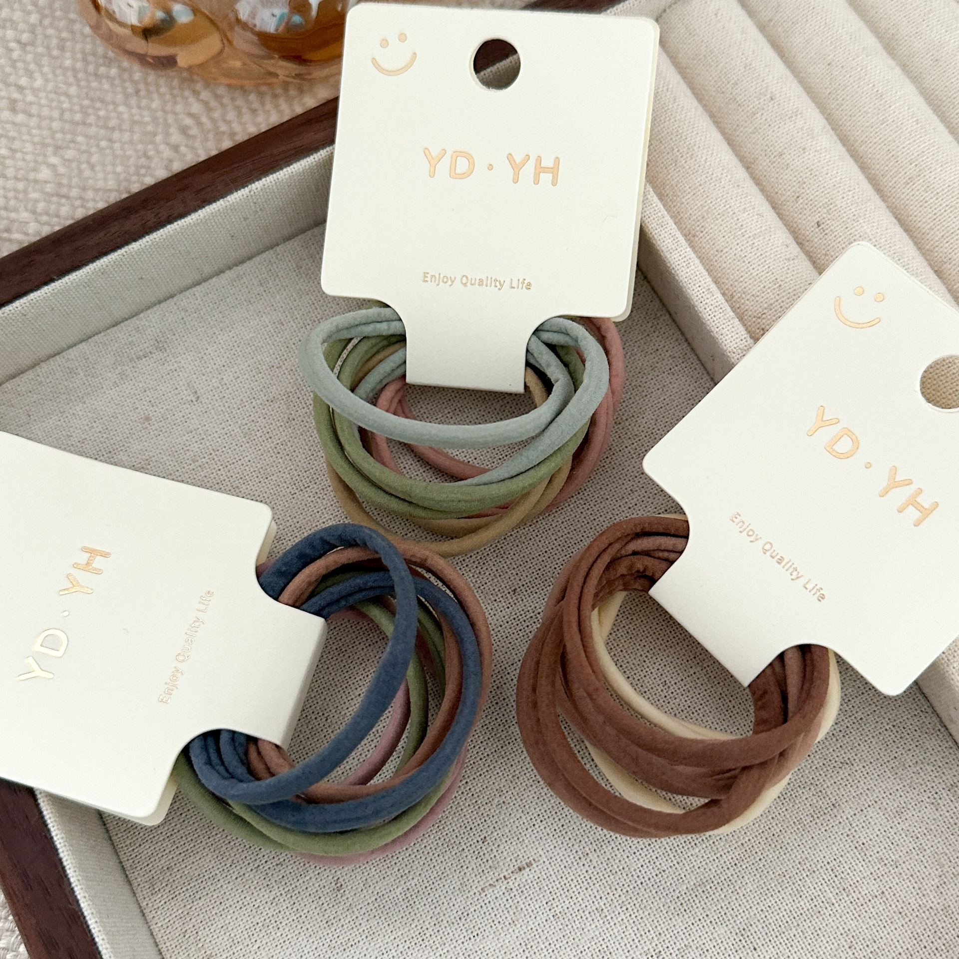 8 stücke Weiche Dünne Nylon Elastische Haarbänder Frauen Einfarbig Haar Krawatten Grundlegende Pferdeschwanz Kopf Bands Nahtlose Bequeme Haar Seil mix Farbe – Detail 4