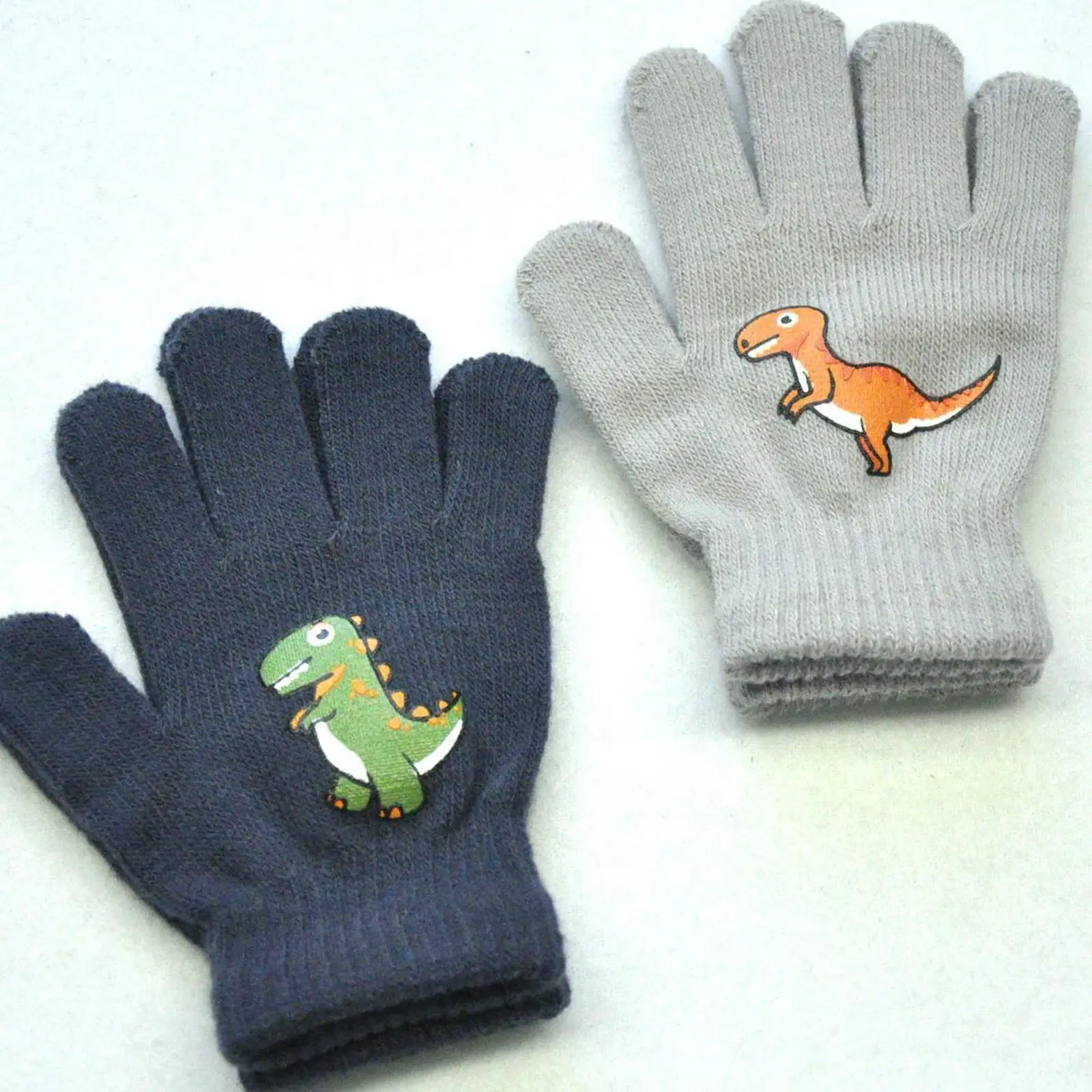 Kids Winter Gloves Stretch Full Finger Mittens Warm Winter Knit Gloves Washable Child Girls Boys Supplies Toddlers Cycling