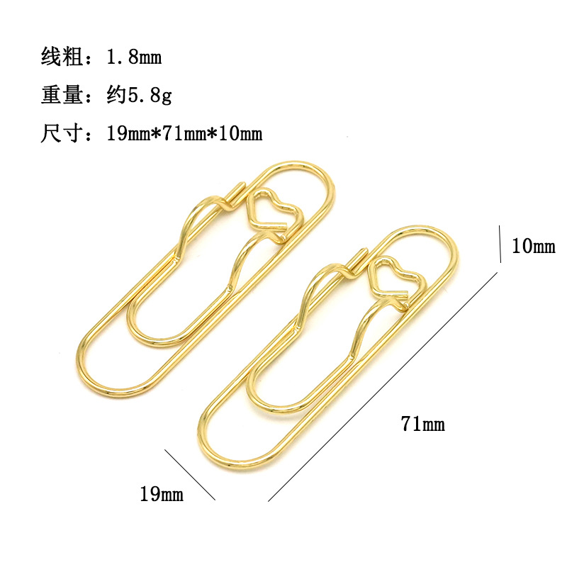 10 stücke herzförmige Metallstift clips Multifunktion stift clip halter Lesezeichen für Notizbücher Büroklammern Schreibwaren werkzeug – Detail 2