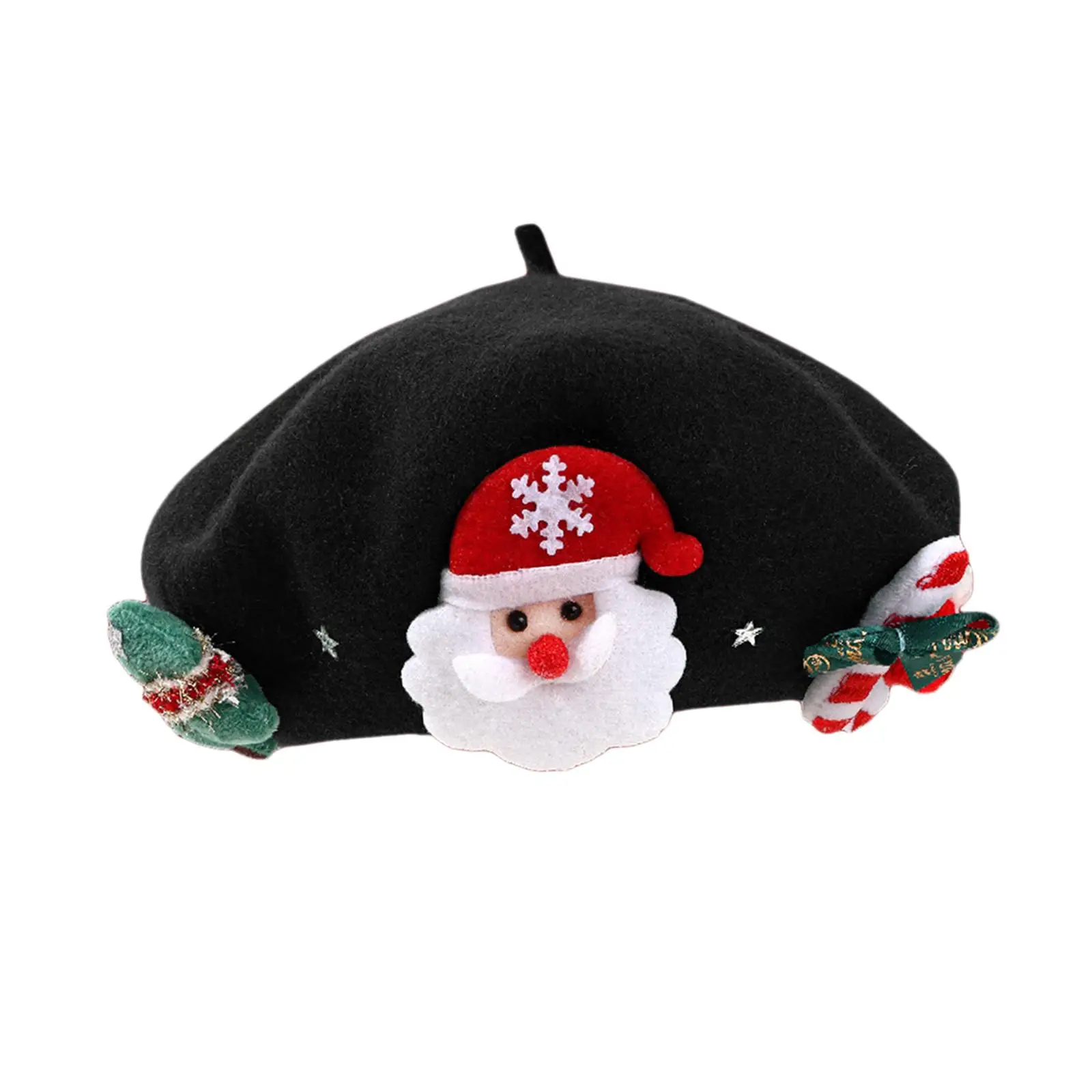 Christmas Beret Hat Beanie Beret Hat Womens French Beret Winter Hat Headwear Warm Elegant Xmas Cap for Adults Girls Vacation