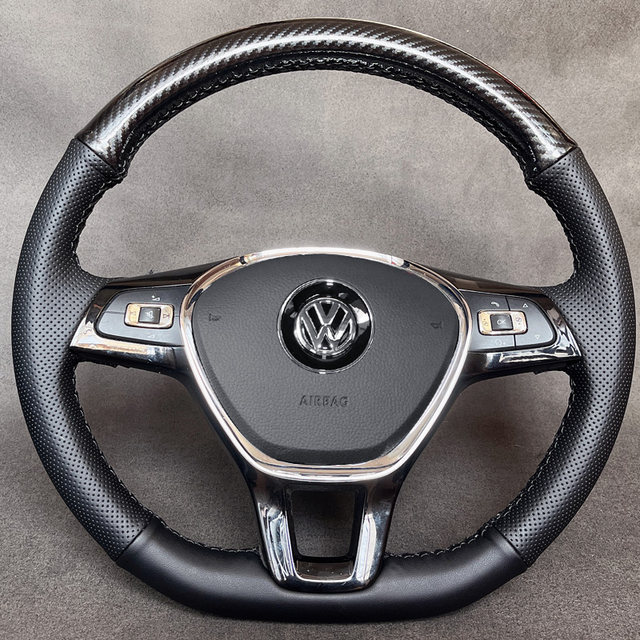 Hand-Stitched genuine Leather peach wood color Steering
