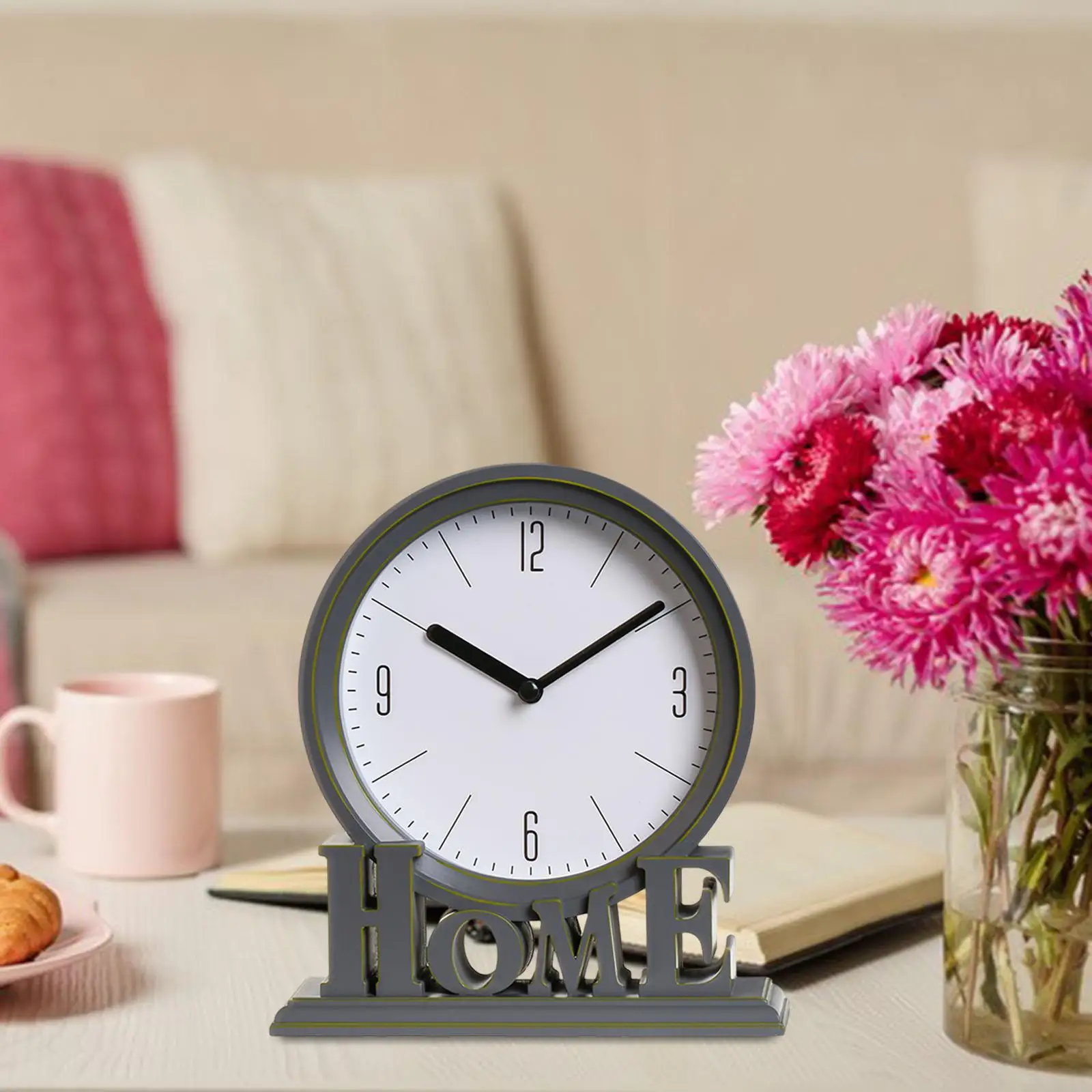 Desk Clock Battery Powered Home Decorative Easy to Read for Dorm Loft Bedroom Farmhouse