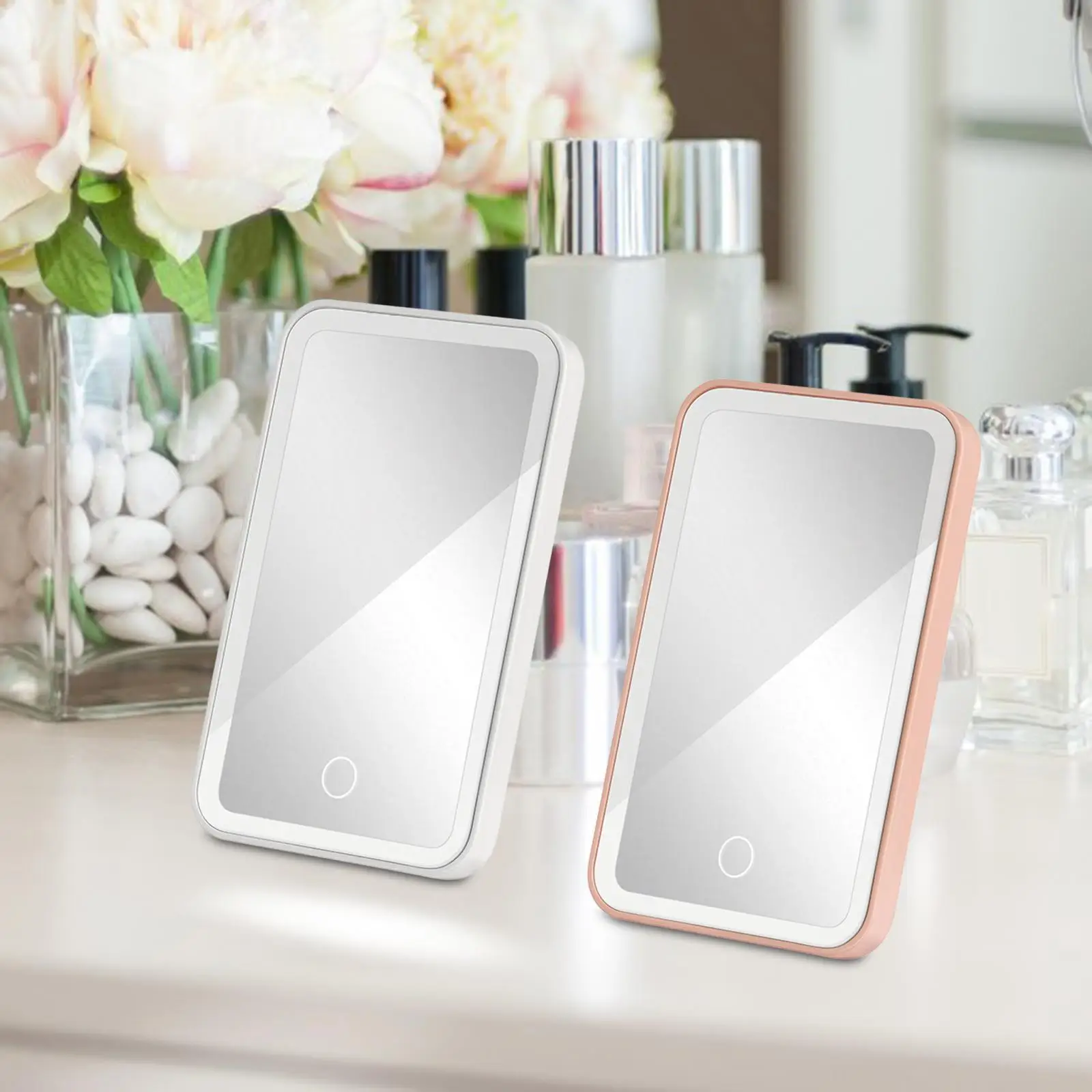 Rechargeable Makeup Vanity Mirror Portable Clip on Rear View Cosmetic Mirror