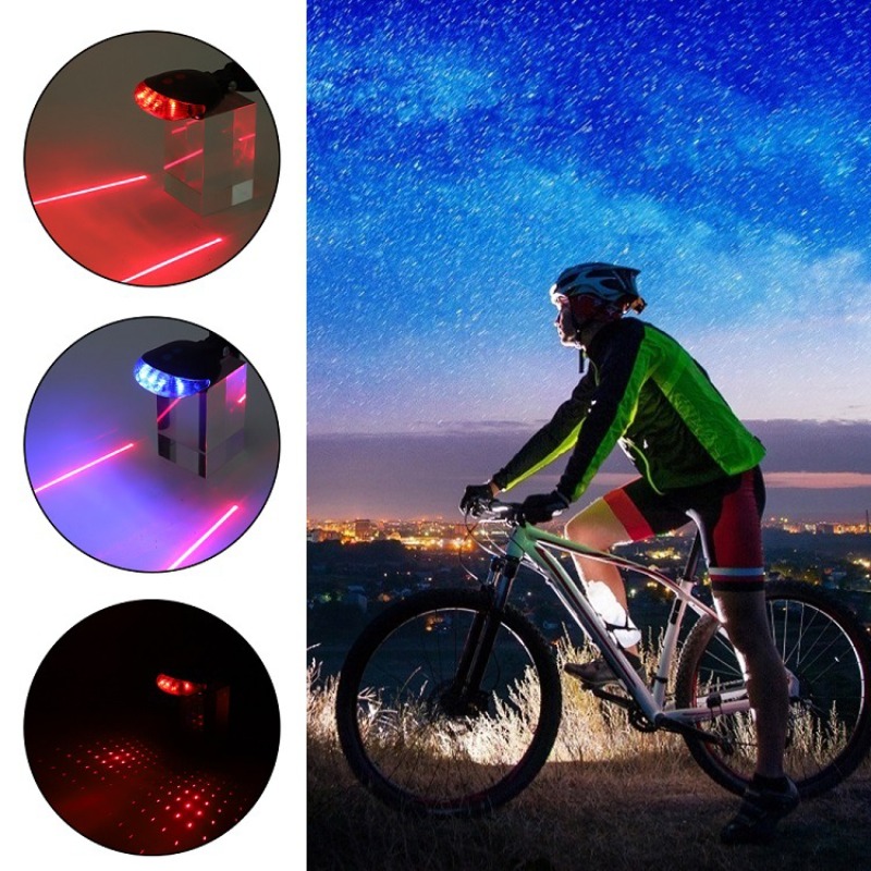 Description Picture 2 of itemWaterproof Bicycle Cycling Lights Taillights LED Laser Safety Warning Bicycle Lights Bicycle Tail Bicycle Accessories Light