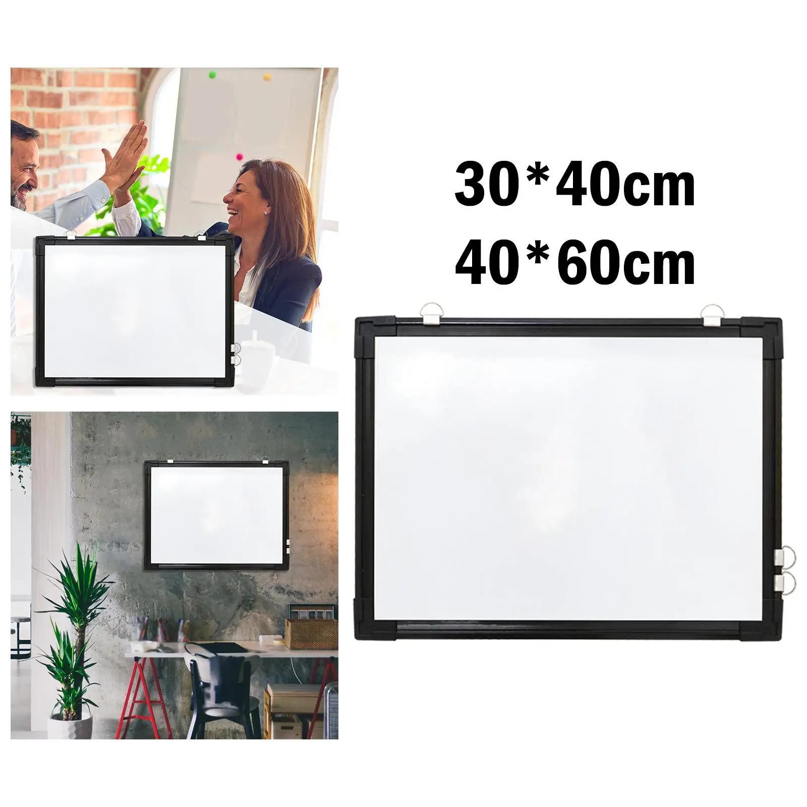 Double Sided Magnetic Whiteboard Aluminium Frame Wall Hanging Dry Erase White