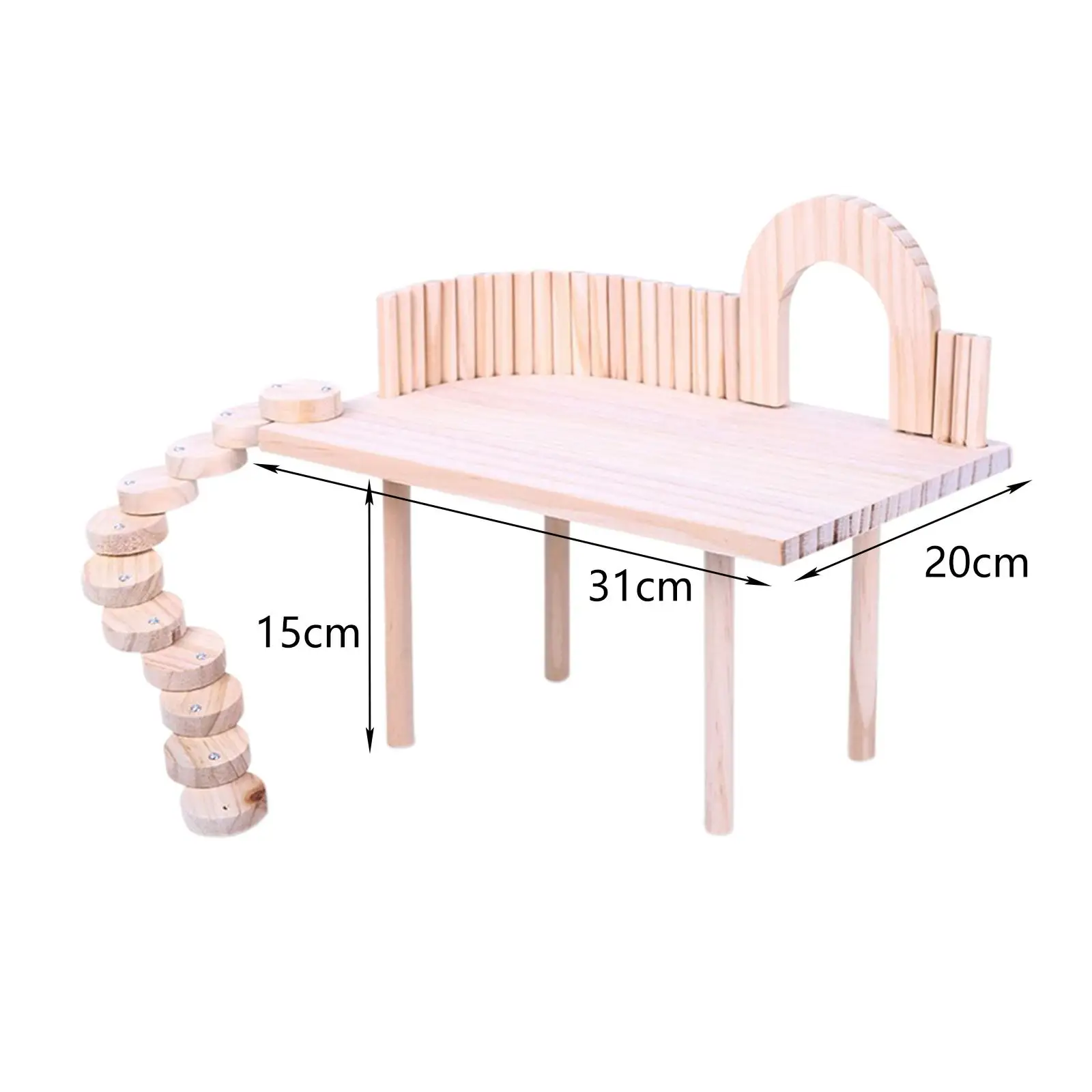 Natural Wood Platform Stand Shelf Board Cage Accessories for Rat Dwarf Hamster Chewing