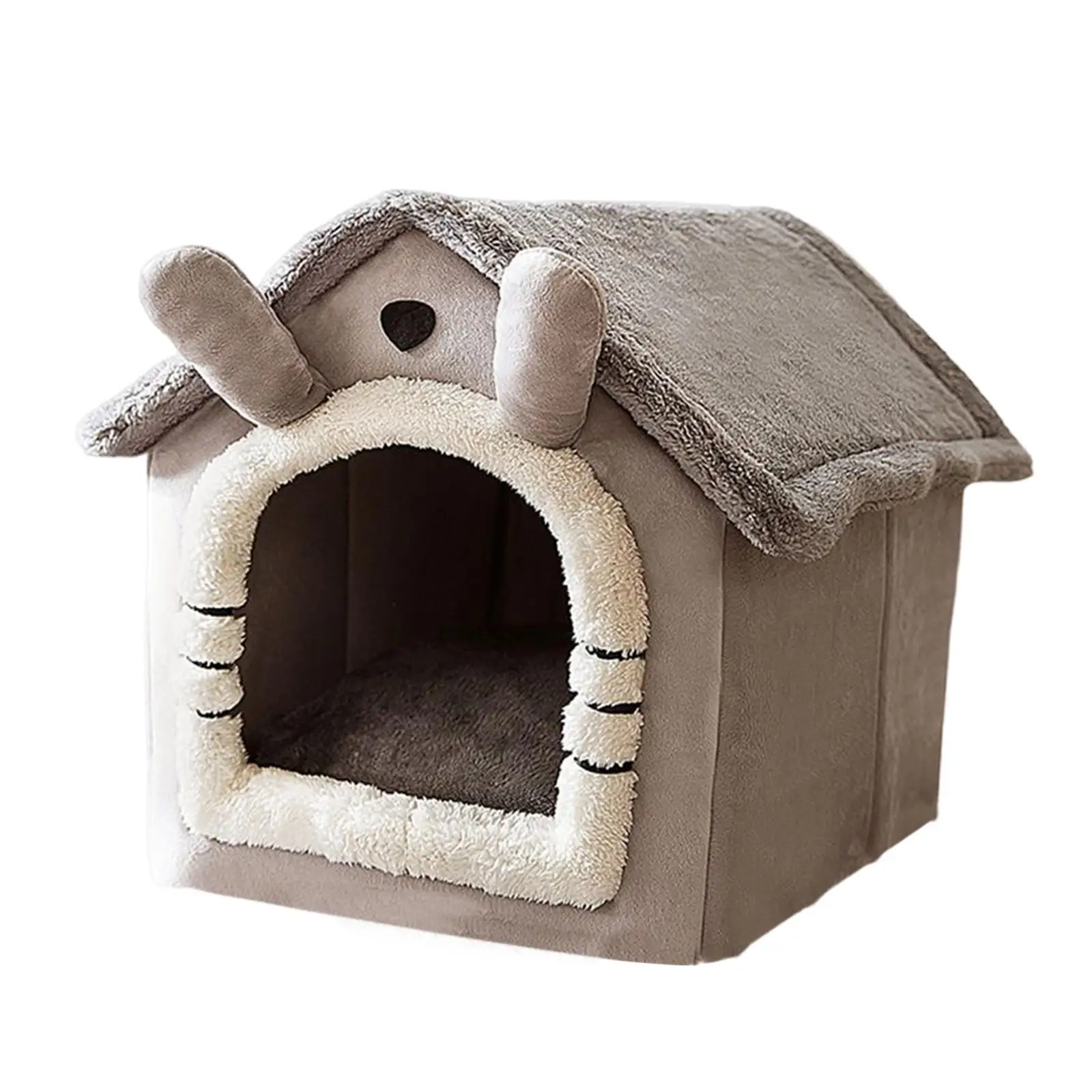 Dog Bed House Cat Tent Bed Plush Sleep Kennel Comft Cushion Cat Bed
