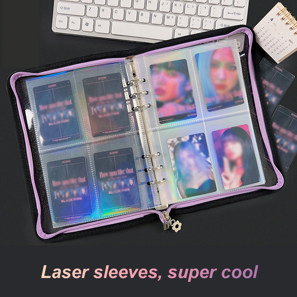 Classeur Toploader 144 Cartes - Album Portable 4 Poches Pour Cartes Pokémon, Magic, Lorcana - Protection Poussière, Fermeture éclair