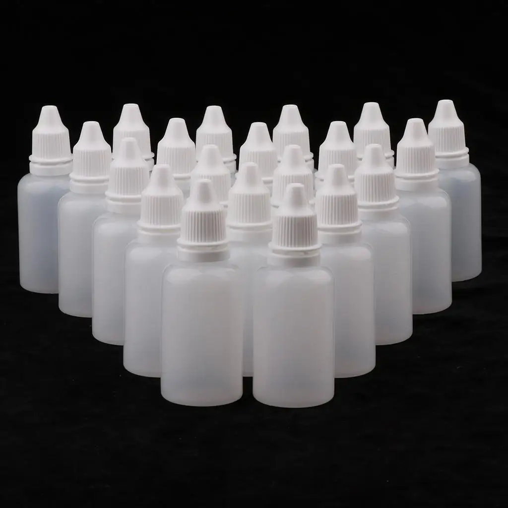 20Pcs 30ml Empty Dropper Eye Liquid Container Bottles Squeezable Refillable
