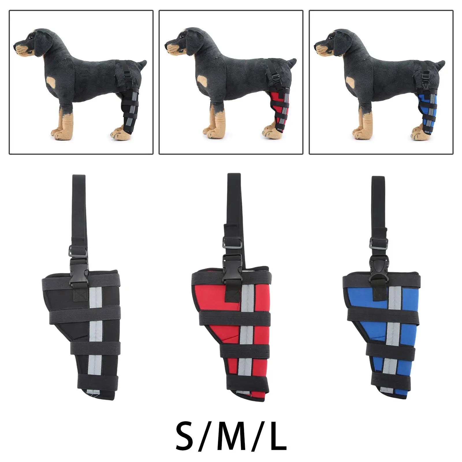 Pet Dog Leg Brace Protective Leg Compression Wrap Supportive Adjustable Rear Supplies Straps Accessories