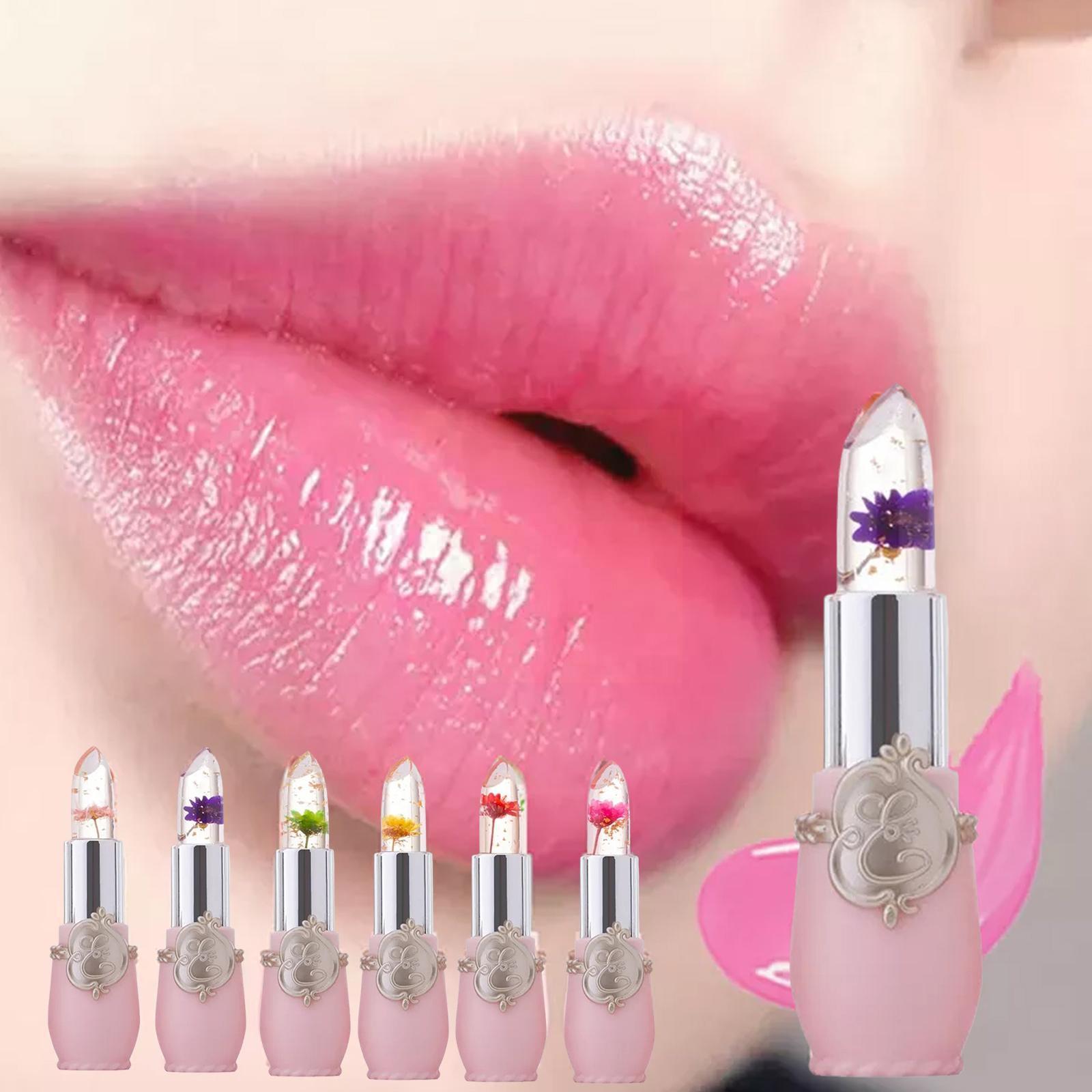 Best of Jelly Flower Lipstick Color Changing Lip Gloss Moistening Lip Crystal Pomade Temperature Makeup Transparent Color Balm Cosm H7s0 Reviews & Tips