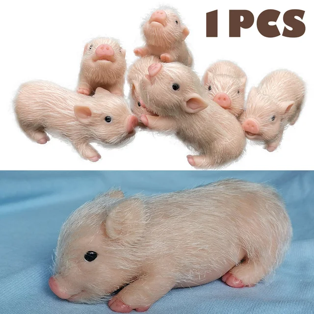 12cm Full Silicone Piglet Bpa-free Soft Silicone Pig Doll Cute