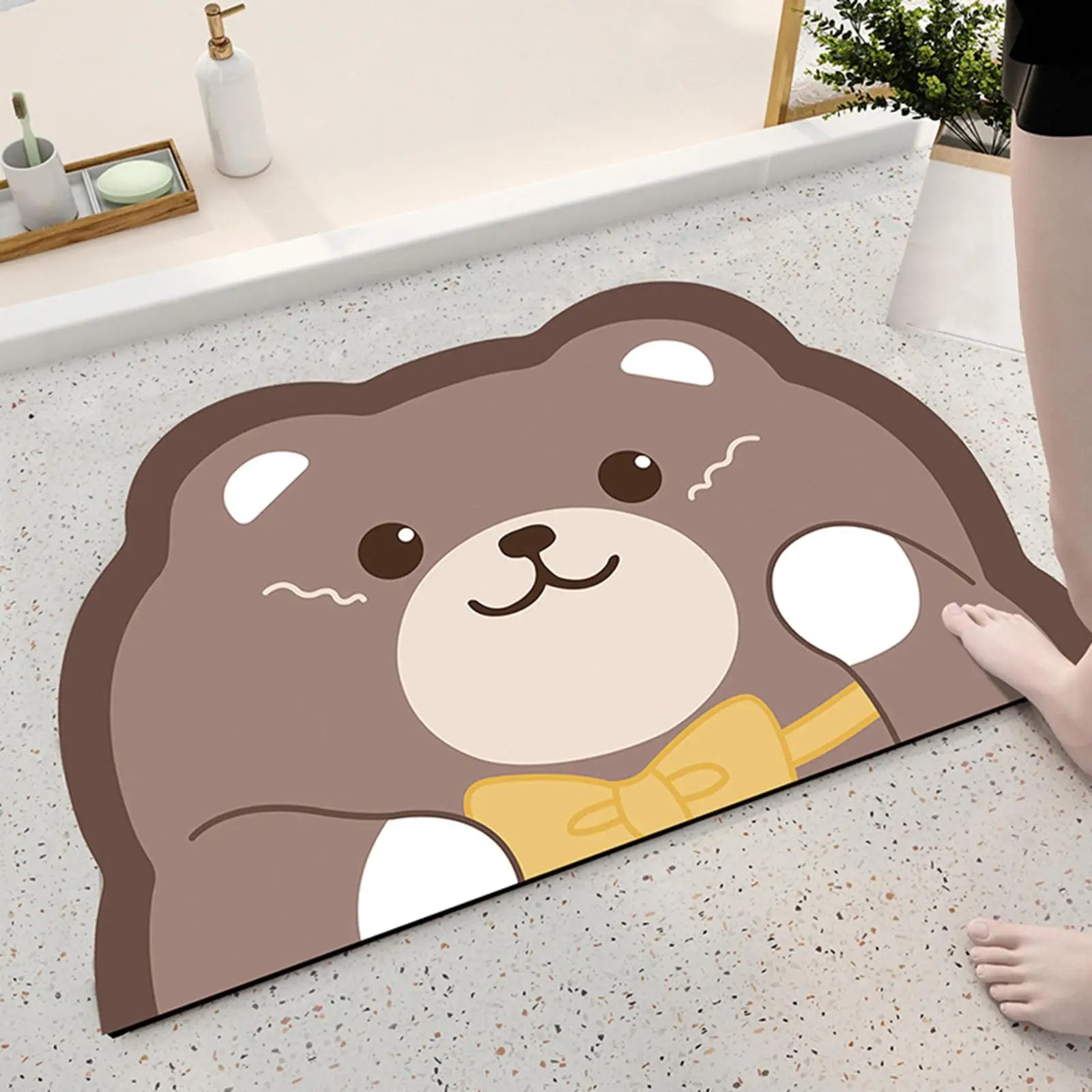 Floor Mat Animal Shaped Non  Water Absorbent Accessories Carpet Foot Pad Bathtub Mats Bathroom Mat for Counter  Household