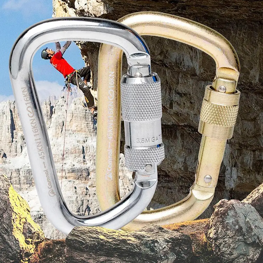 45KN CE Steel Climbing Carabiner Carabiner Buckle Hook Clips