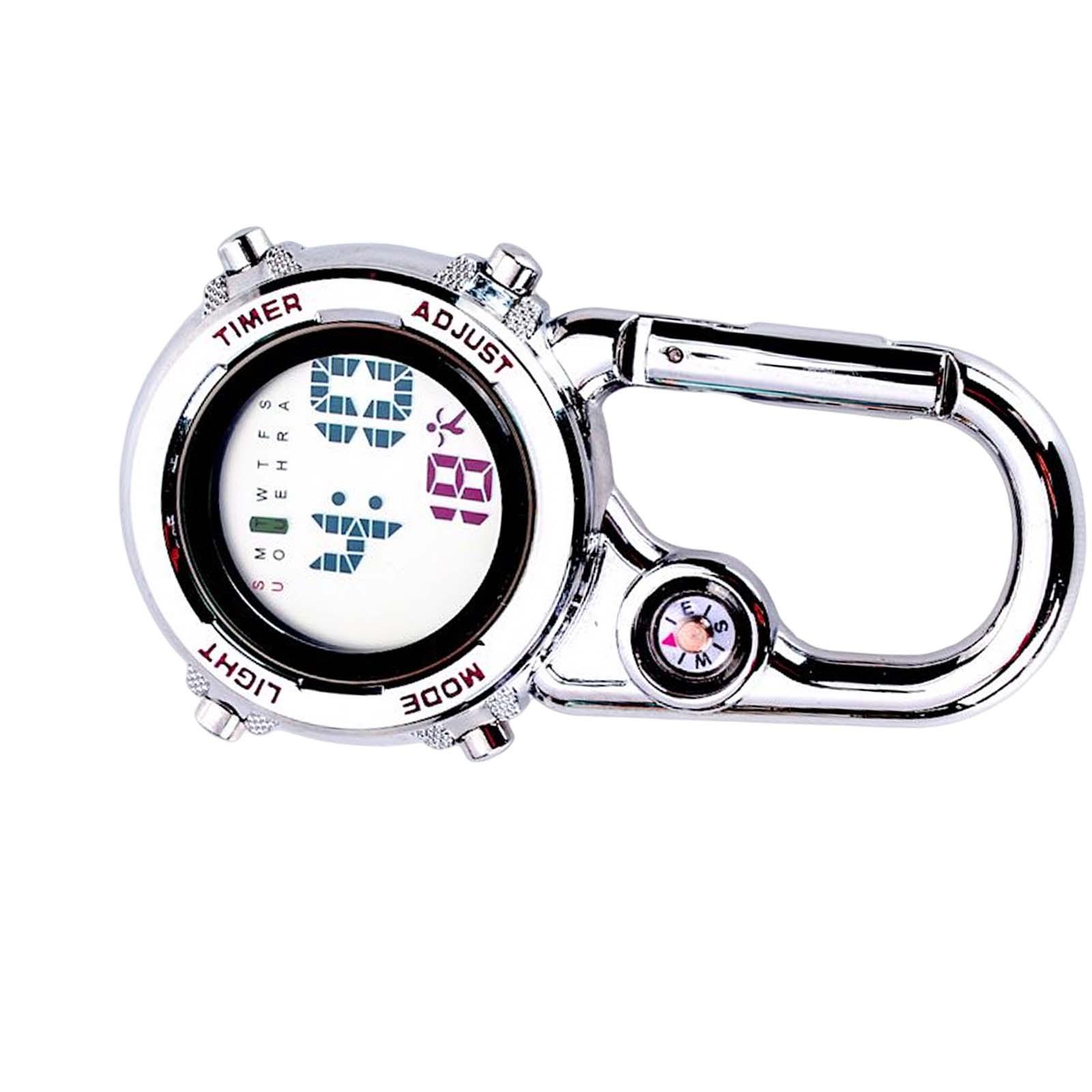 Digital Carabiner Watch Electronic Watch Backpack Fob Watch for Men and Women for Office