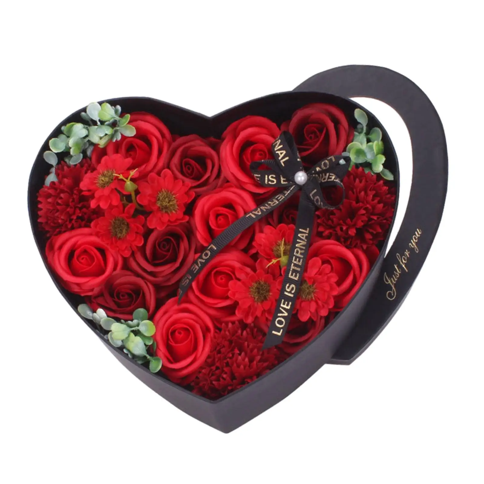 Roses Flower Box Valentines Day Decor Heart Shape Box for Indoor Outdoor Men