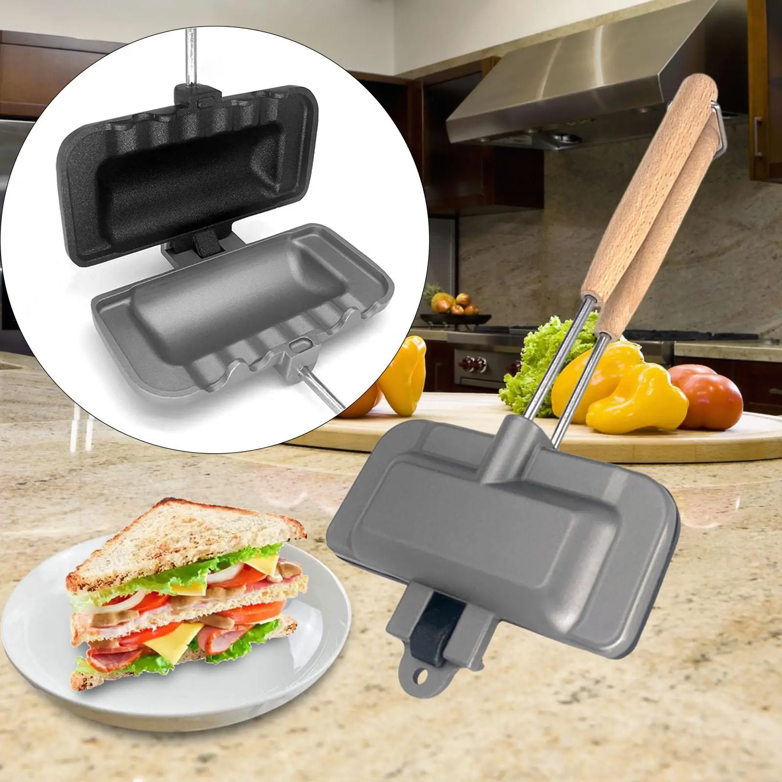 Nonstick Sandwich Pan, Aluminum Frying Pan for Cafe Home Restaurant Dining Room Kitchen