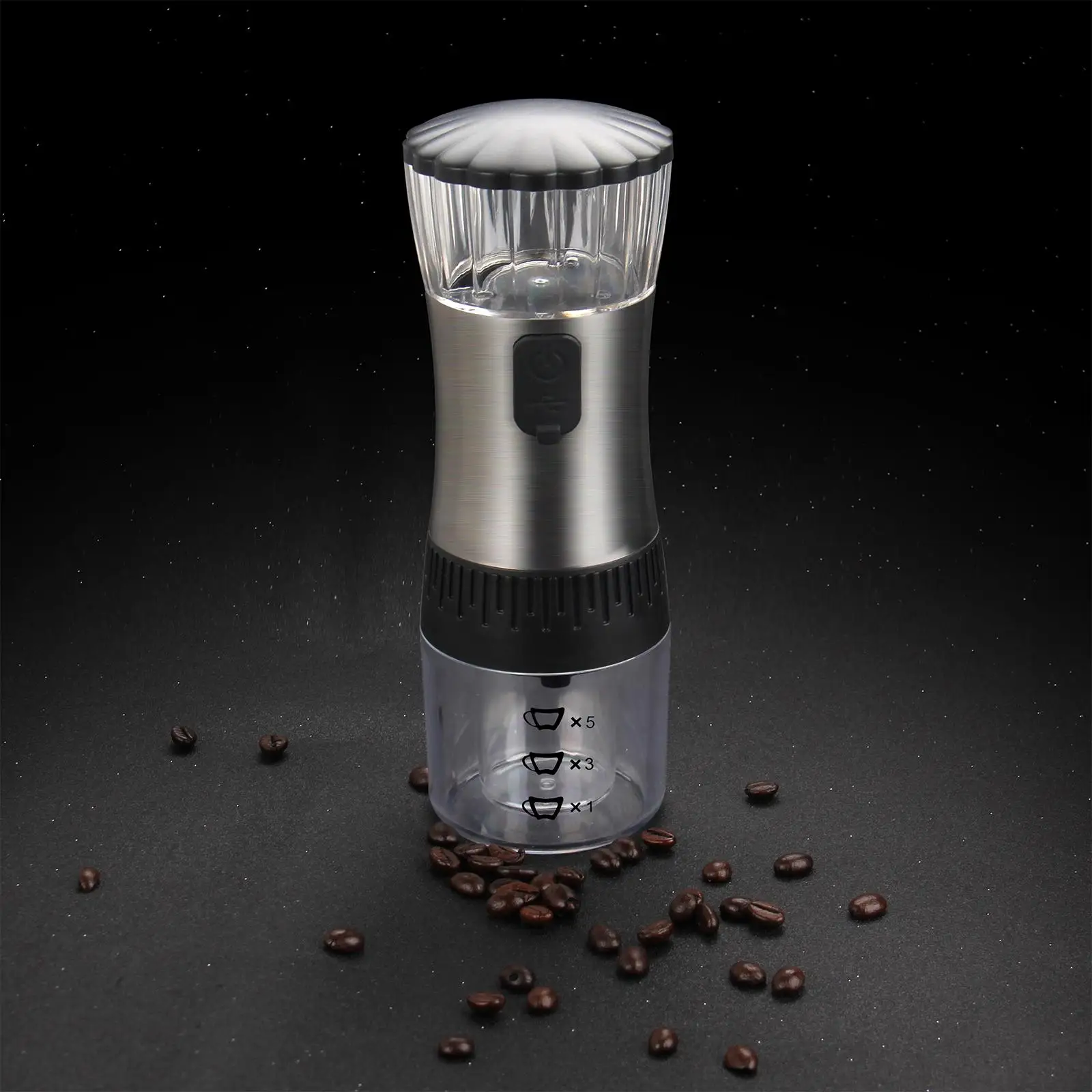 Portable Electric Coffee Beans Grinder Salt & Pepper Mill Automatic Beans Mill for Camping Kitchen Office BBQ Cafe
