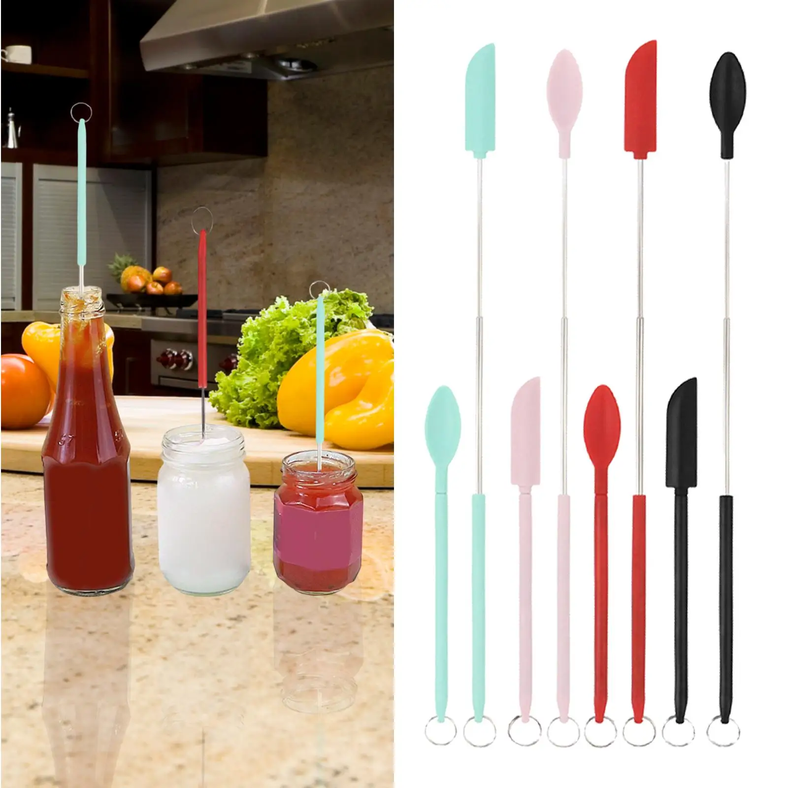 Mini Spatula and Spoon Mini Spatula Makeup Spatula Food Scraper for Kitchen Mini Jar