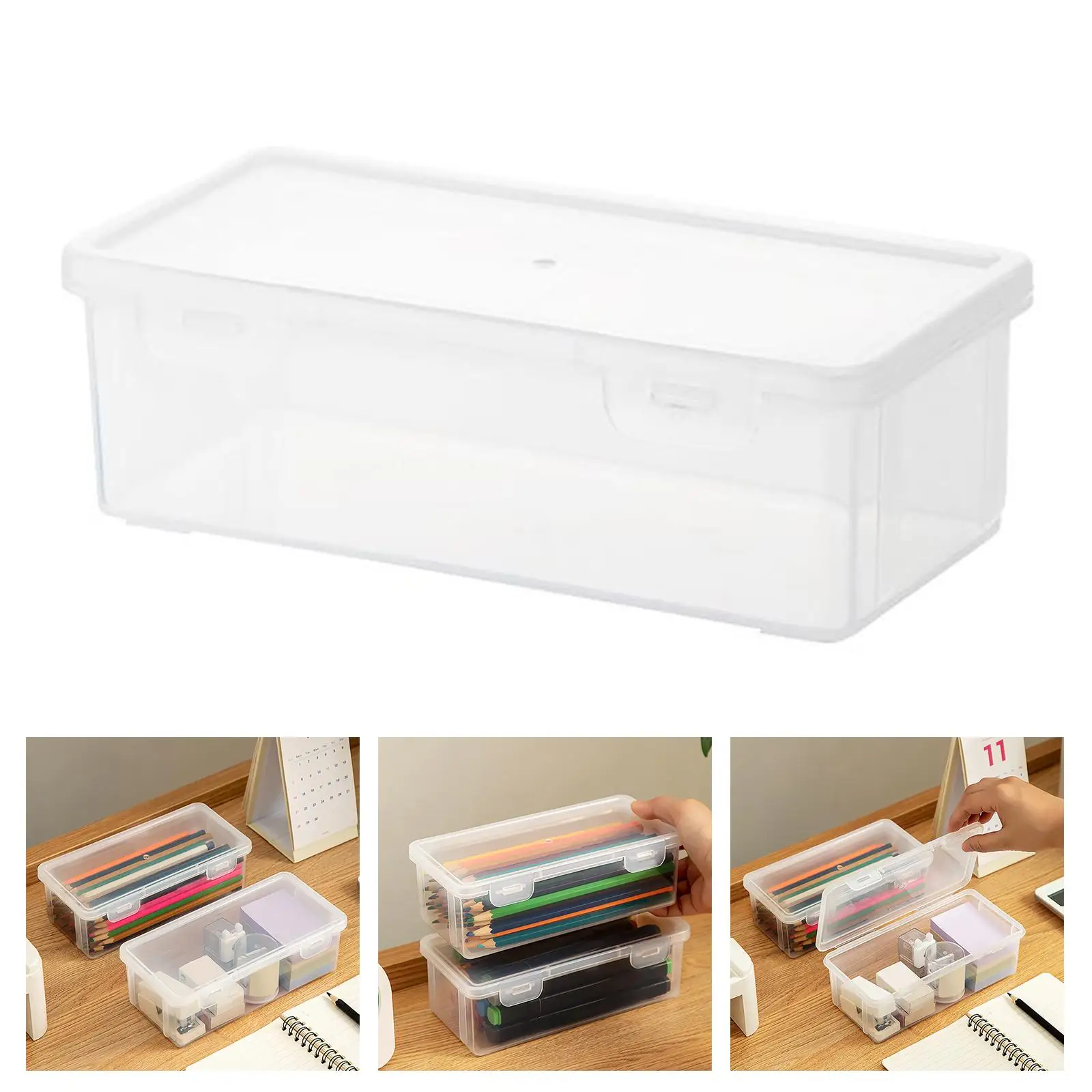 Storage Box Multifunctional Transparent Waterproof Organizer for Makeup Cosmetics Pens