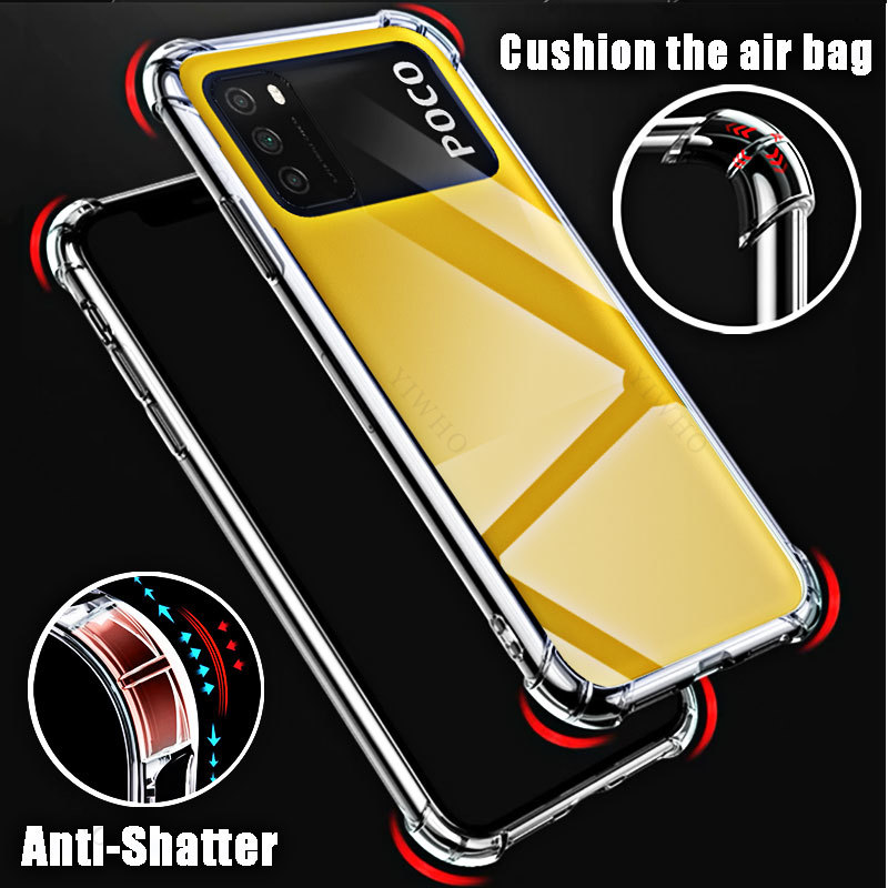 HD-Telefon-Softcase für Xiaomi Poco M3, klare transparente Abdeckungen, Schale für Xiaomi Poko M3 6,53 Zoll M2010J19CG, stoßfest, kratzfest – Detail 4
