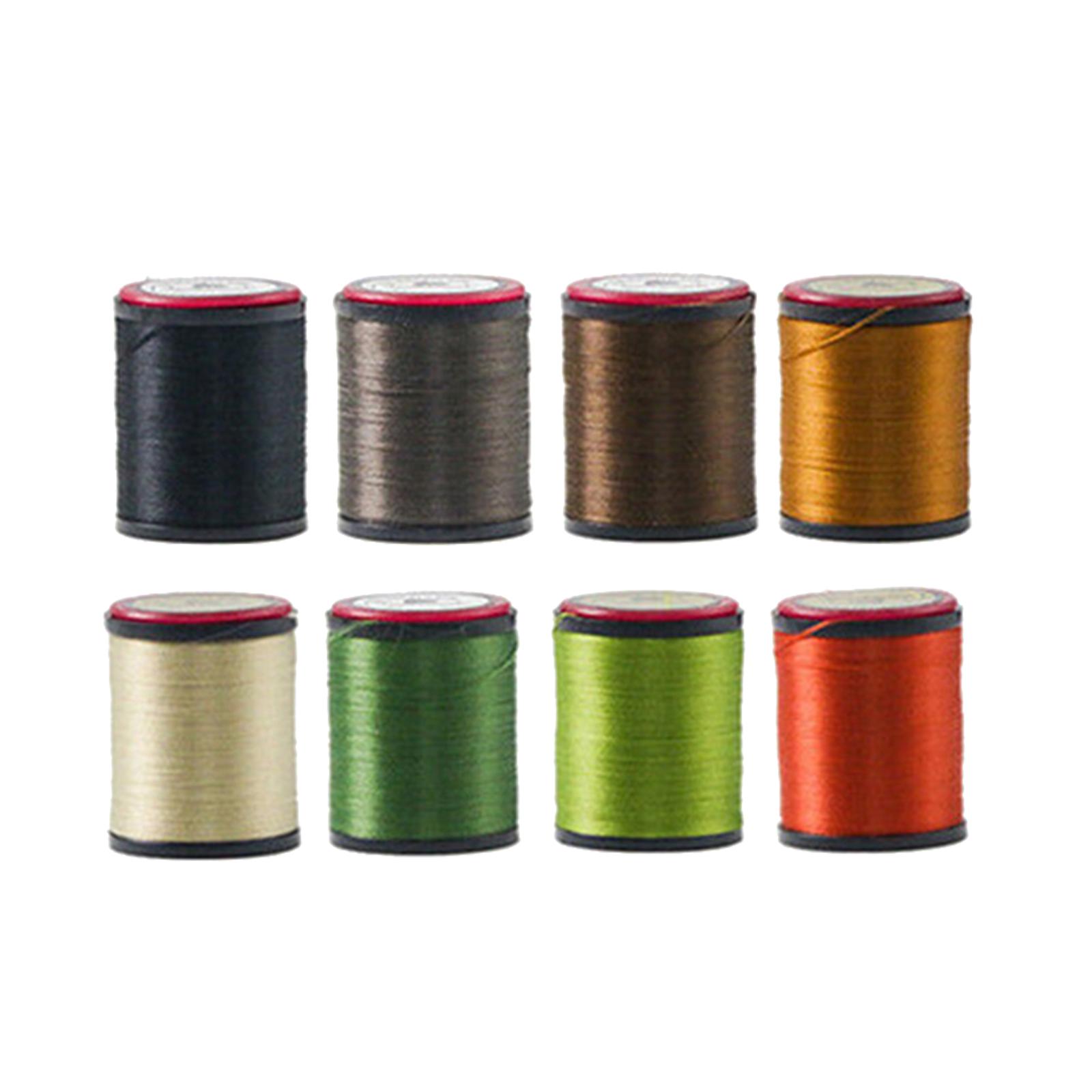 8spools/set lightly waxed 6/0 fly tying thread multi filaments 120D flat polyester tying thread in standard bobbins