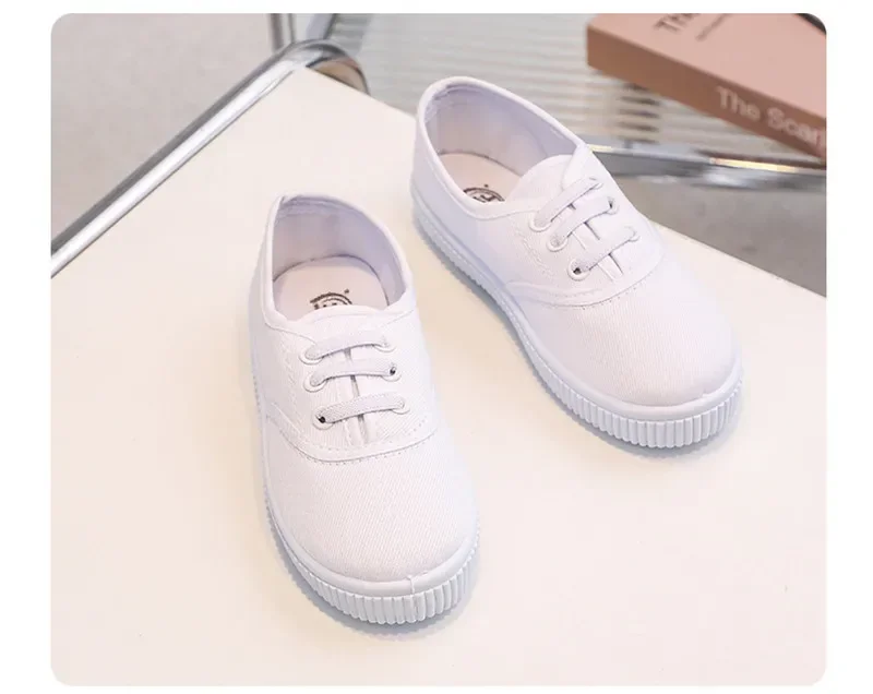 Weiße Leinwand Schuhe für Jungen Jungen Mädchen Freizeit schuhe Kinder niedliche weiche Sohle Wanderschuhe Kleinkind Kinderschuhe – Detail 13