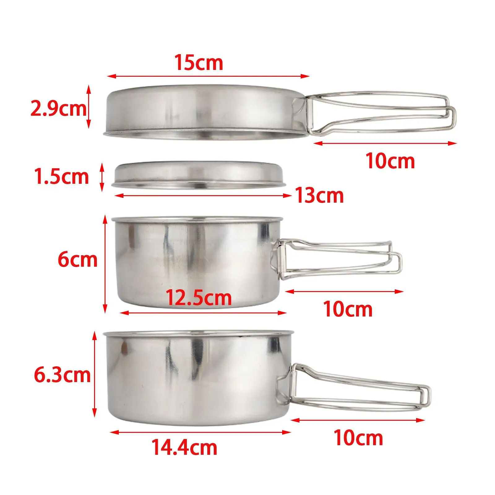 Camping Pots and Pans Set Camping Cooking Pots Camping Cooking Cookware Set Portable Large Capacity for Outdoor Hiking Touring