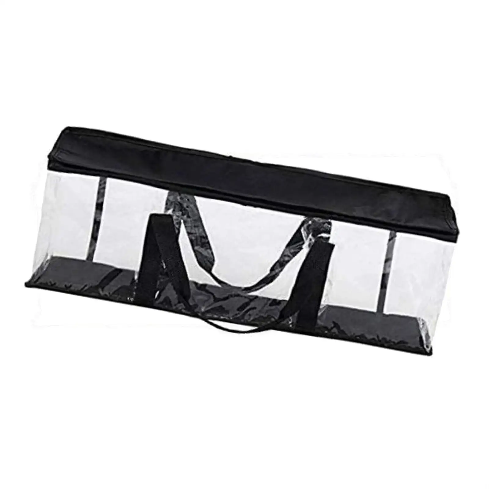 DVD Storage Bag Clear Organizer with Handles Zipper Holder Portable Display for Book Shelf Office