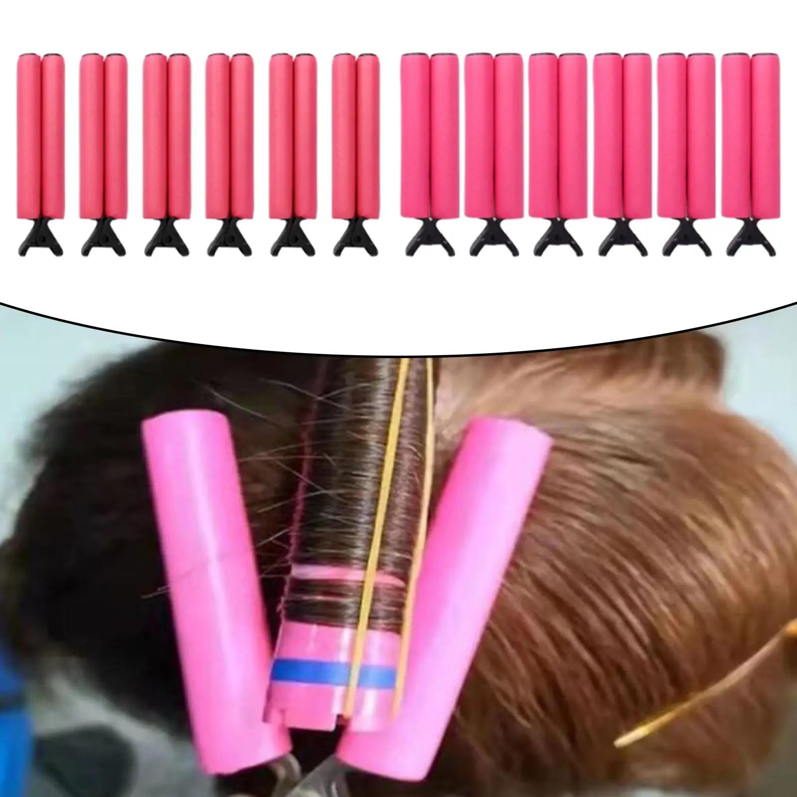 12Pcs Heat Insulation Clip, Without Trace Perm Fixing Sponge Clips, for Barber Shop Beauty Salon Household Stylist Women