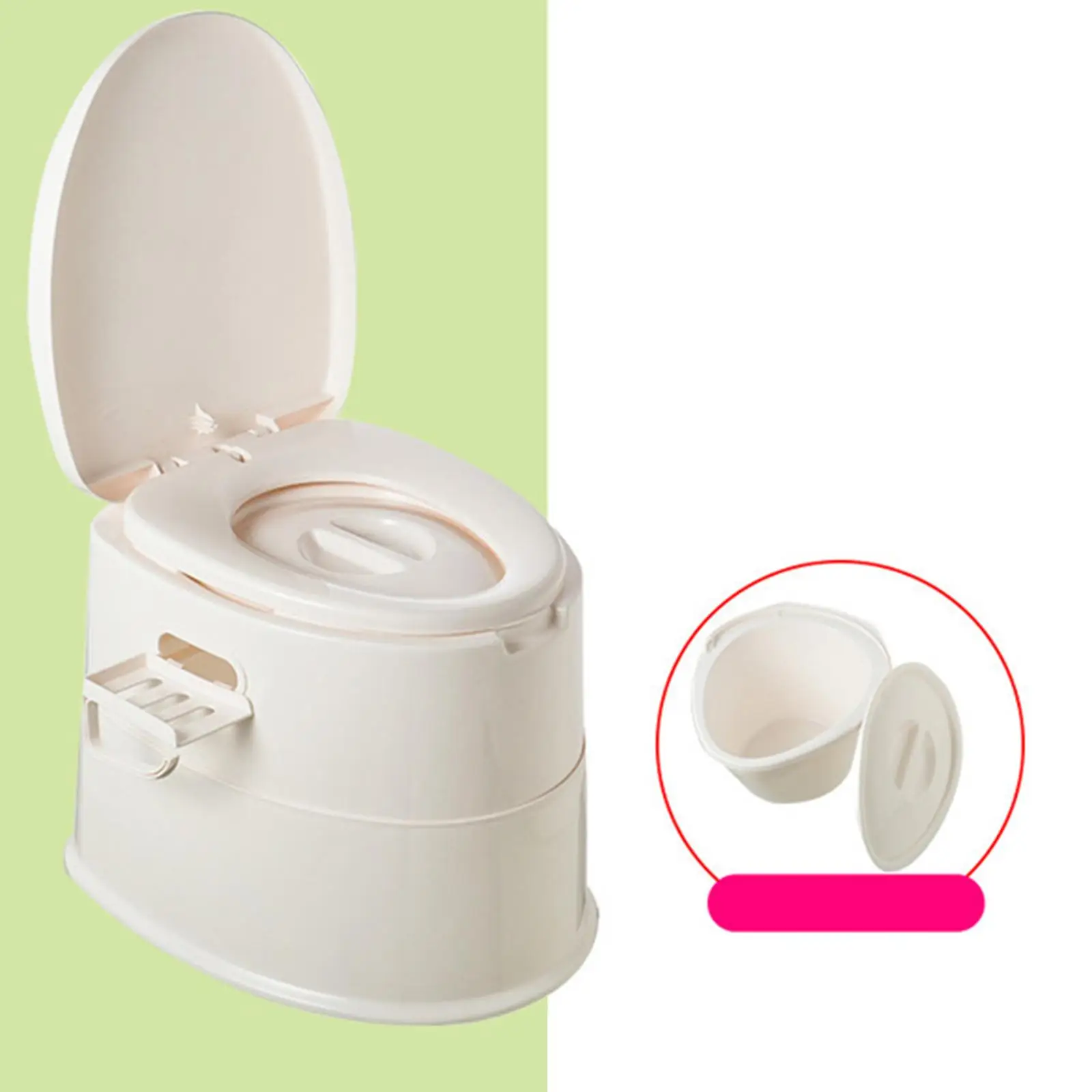 Travel Toilet Detachable Inner Bucket with Lid Outdoor Potty Portable Toilet for Adults for Home Indoor Living Room
