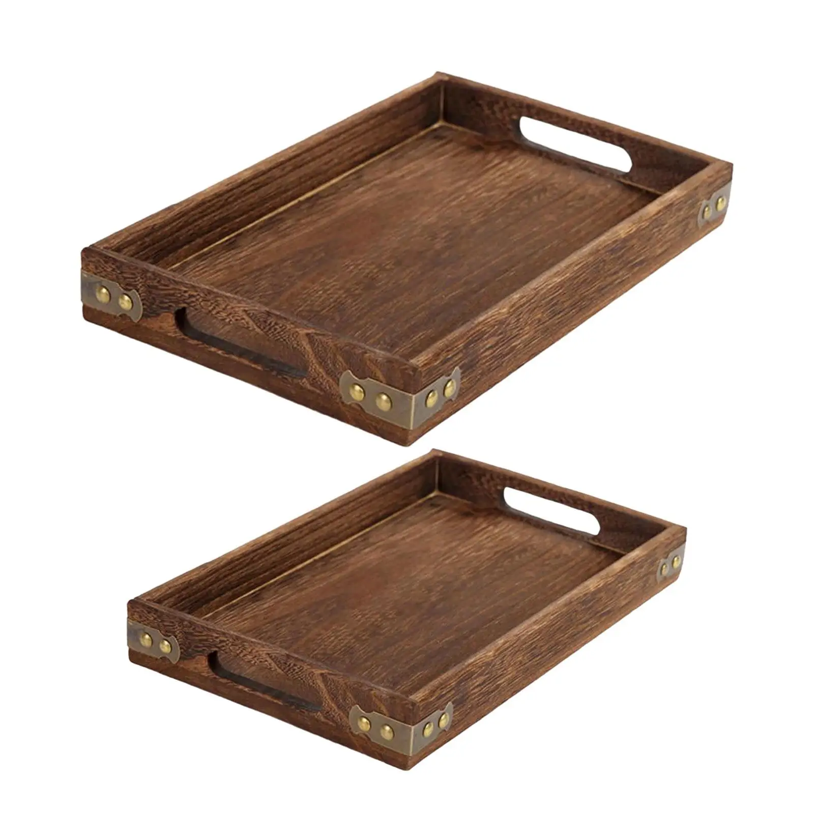 Wooden Serving Tray with Handle Eating Tray Housewarming Party Gift Durable