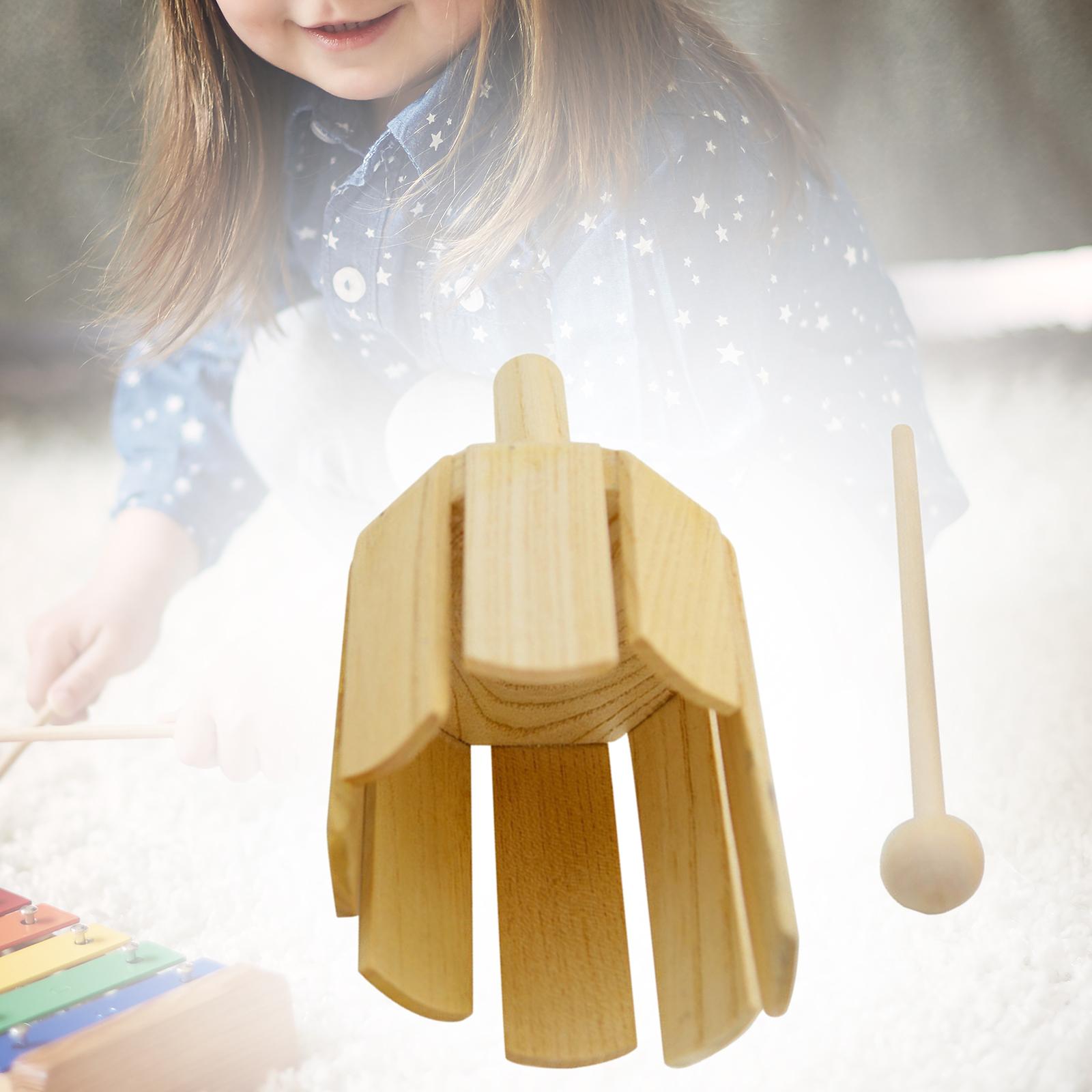 Kid Wooden Percussion Instrument Rhythm Montessori Wood Stirring Drum for Event Family Sessions Home Outside School Orchestras