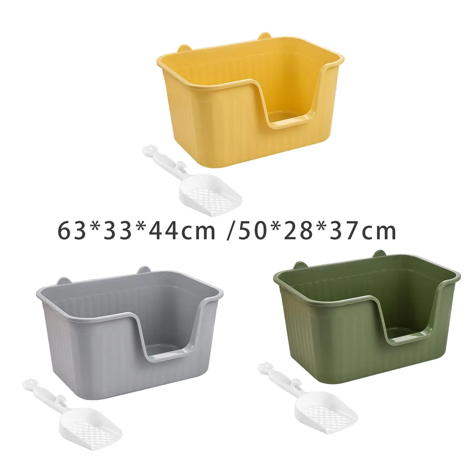 Cat Litter Basin Splashproof Cat Sandbox Kitten Potty Toilet Open Top Pet Litter Tray High Sided for All Kinds of Cat Litter