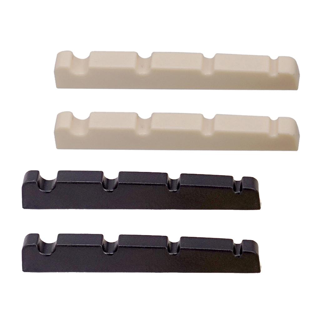 Description Picture 5 of item2 pcs Plastic Guitar Slotted Curved Nut for 4 String Electric Guitar Replacement Stringed Instruments Parts