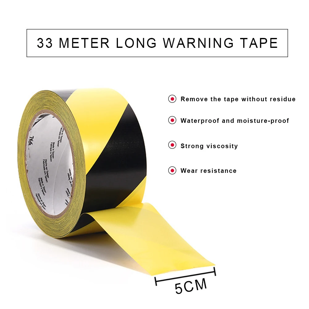 33mx50mm Yellow Marking Floors Social Distancing Dangerous Areas Stairs Warning Tape Anti-Slipping Self Adhesive Waterproof PVC safety hand gloves