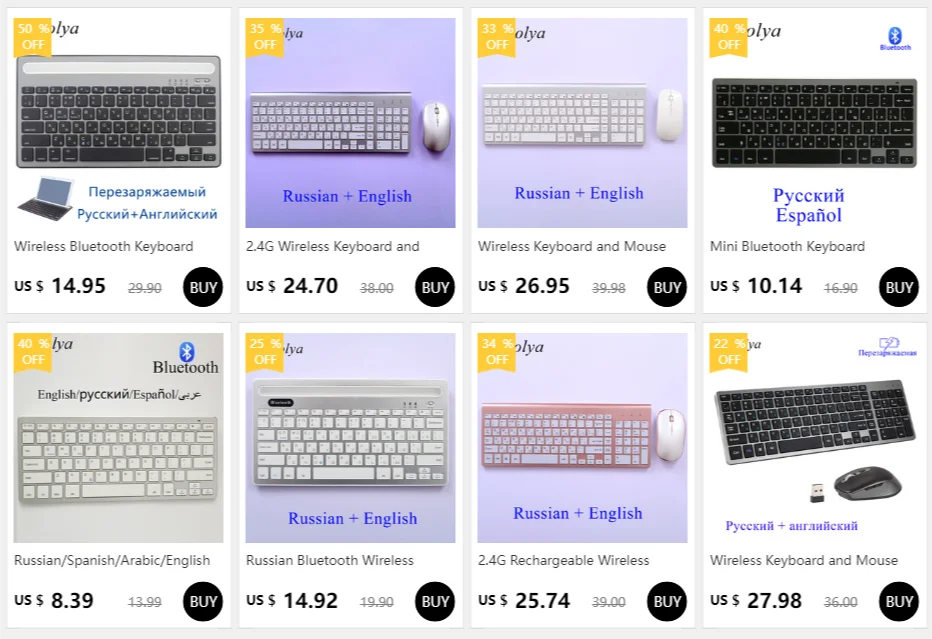 cute keyboards for computers Mini Bluetooth Keyboard Portable Ultra Thin Wireless Keyboard with Russian/Spanish Layout for Tablet/Laptop/IOS/Windows/Android best keyboard for home office