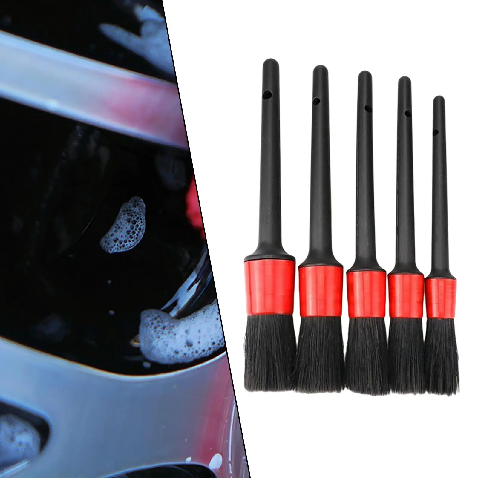 5 Pieces Detailing Brush Kit Tools for Car Cleaning Wheel Air Outlet
