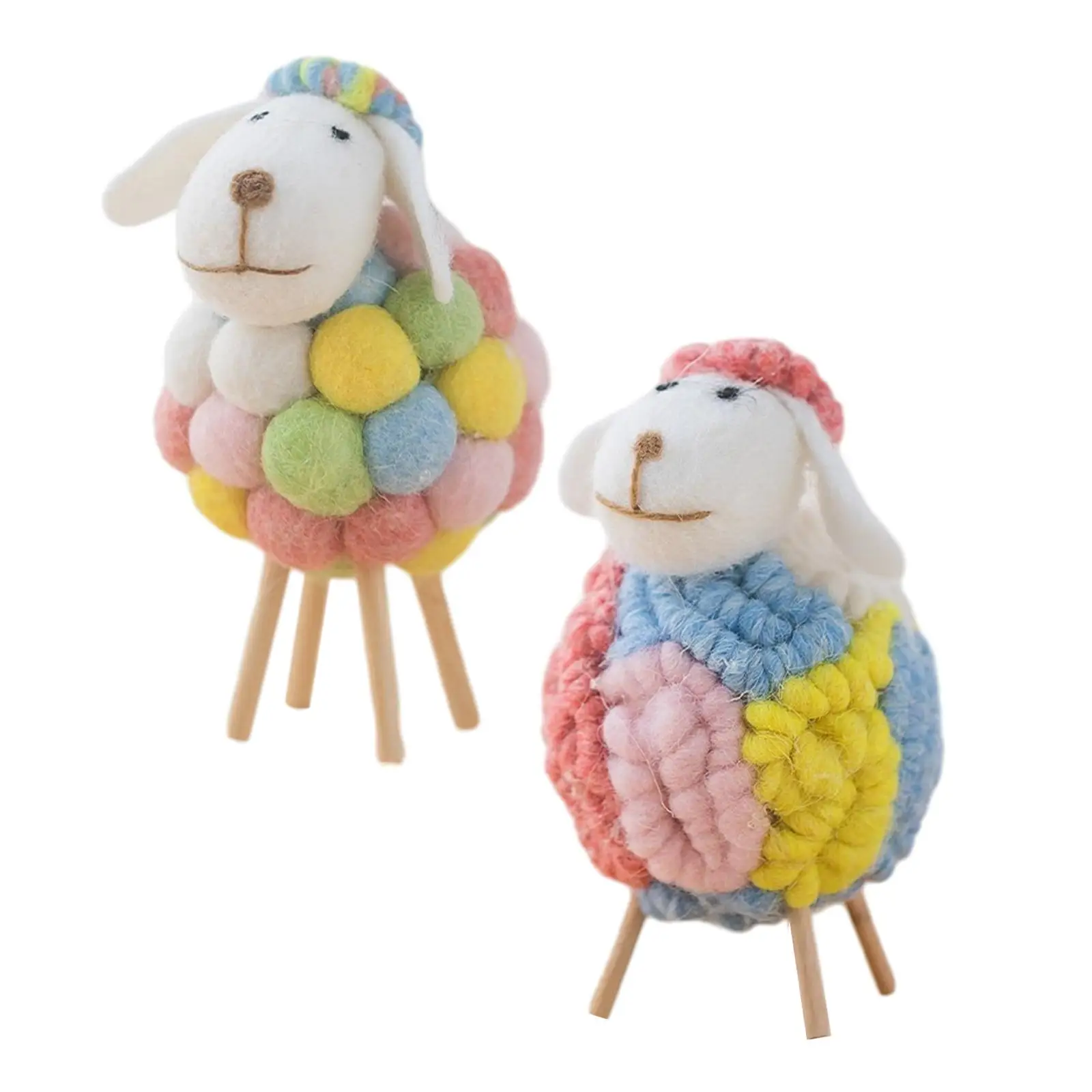 Felt Sheep Lamb Figurine Table Ornament Farm Animal Figurine for Kids Room