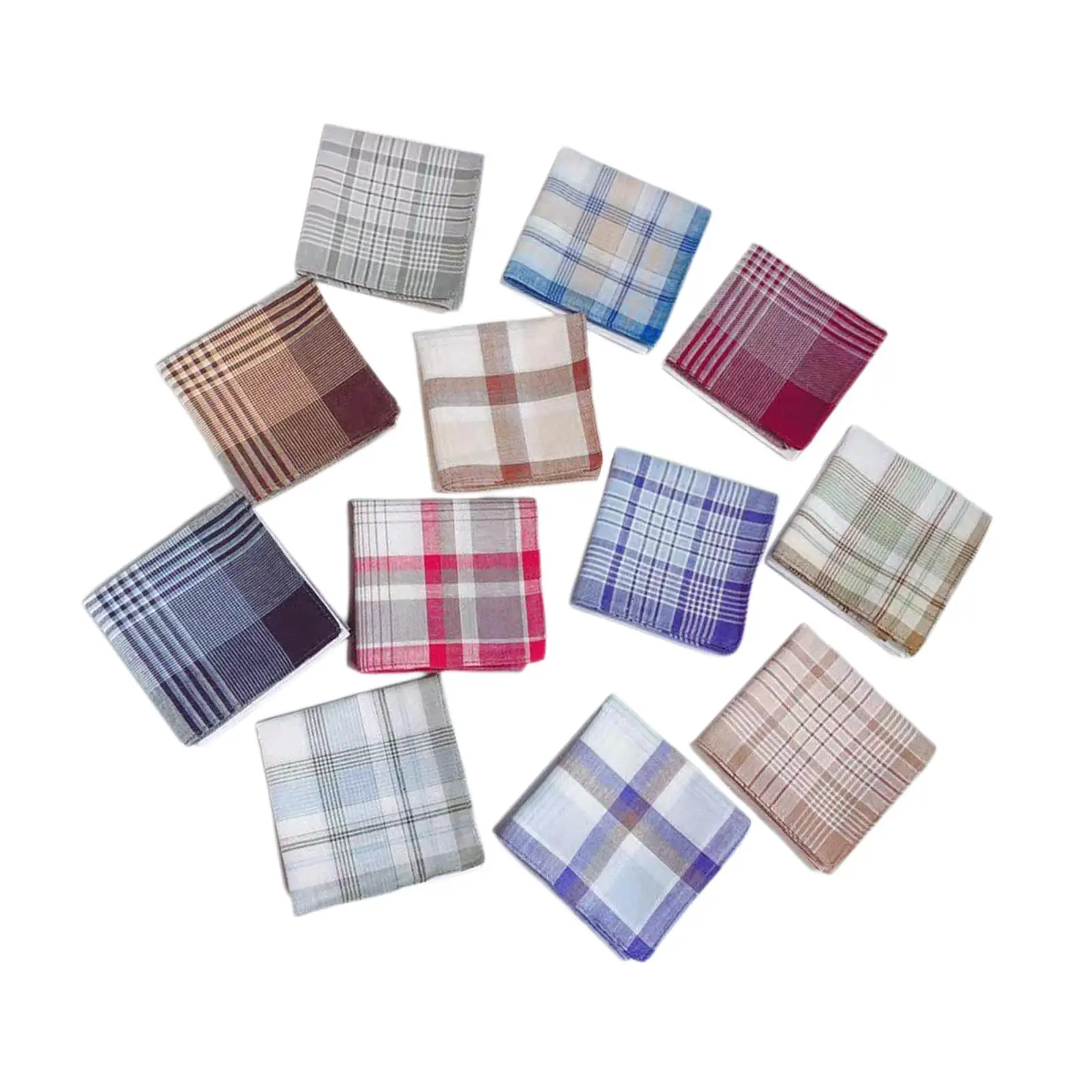 12x Pocket Square Hankies Assorted Pack Sweat Absorbing Elegant Men`s Handkerchiefs for Suit Party Wedding Gentlemen Women Men