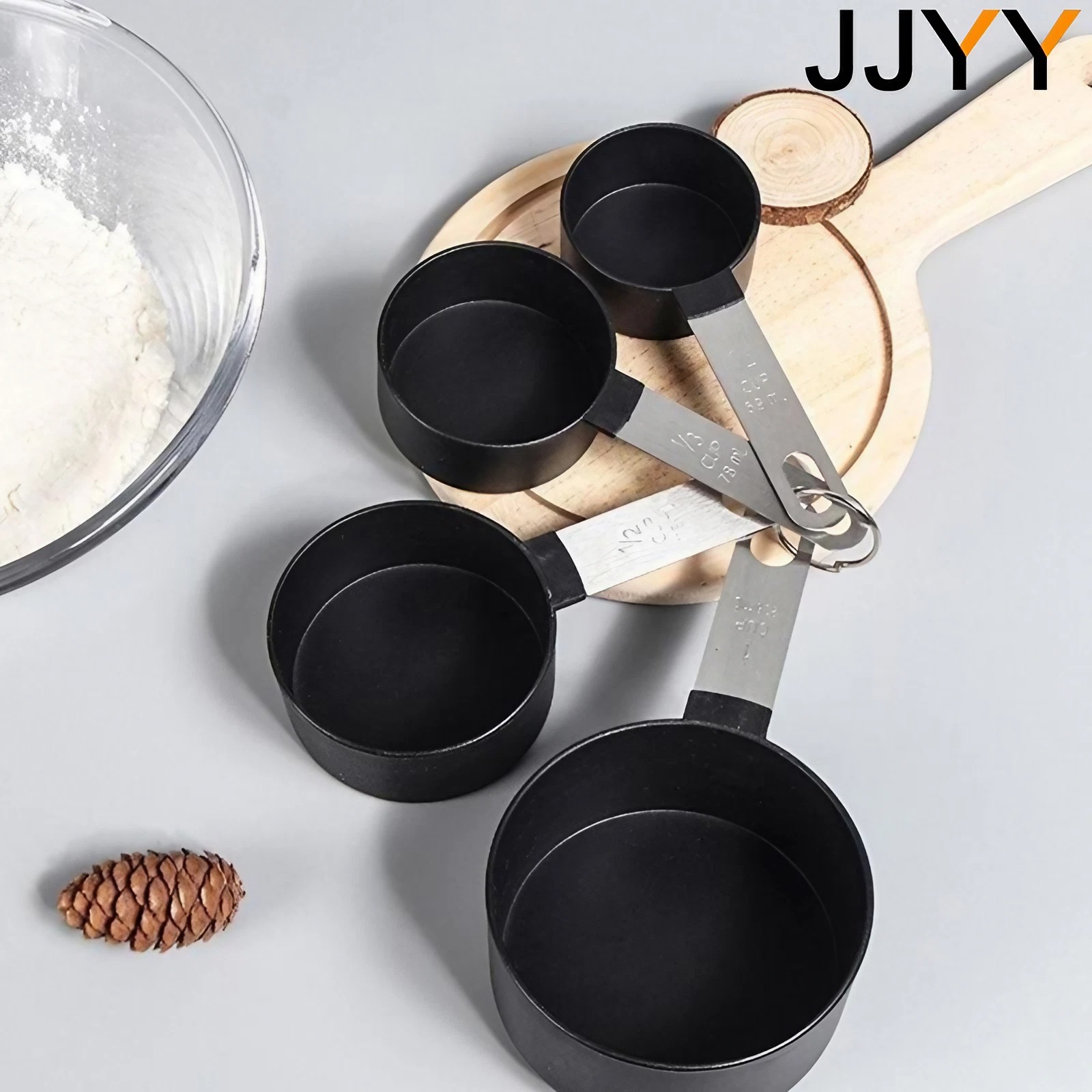 Description Picture 5 of item4PCS Measuring Cups Spoons Set for Baking Cake Pastry Cooking Utensils Stainless Steel Handle Kitchen Tools Accessories Gadget
