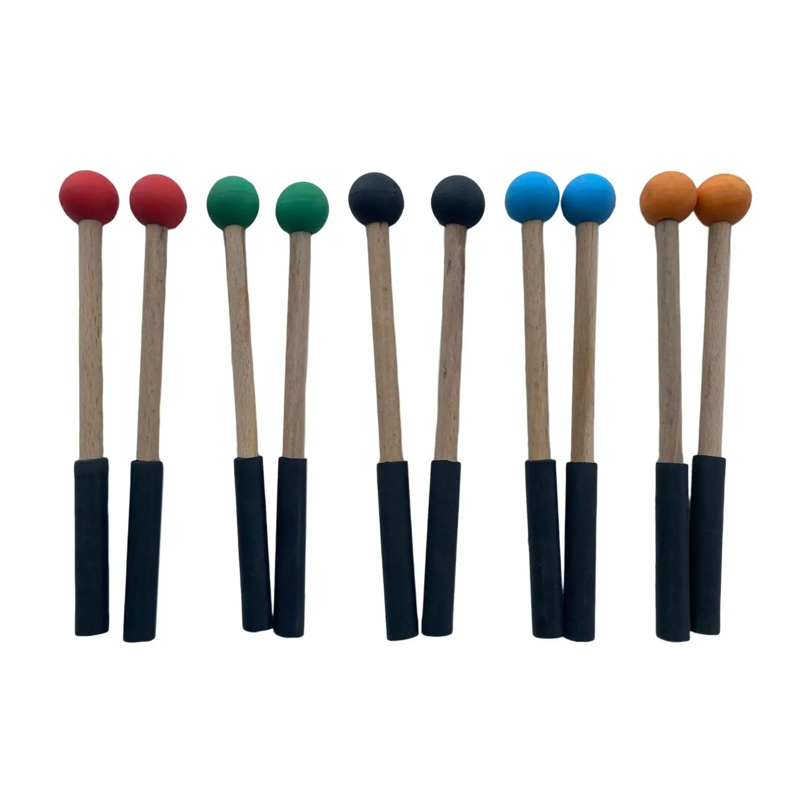 2Pcs Silicone Drumsticks Hand Percussion Mallets for Percussion  