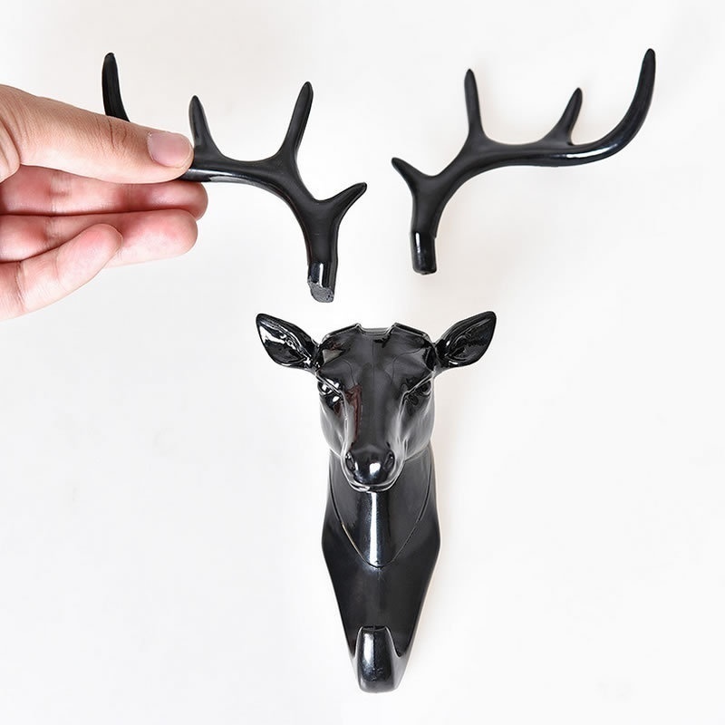 Description Picture 3 of itemWall Hanging Hook Vintage Deer Head Antlers for Hanging Clothes Hat Scarf Key Deer Horns Hanger Rack Wall Decoration