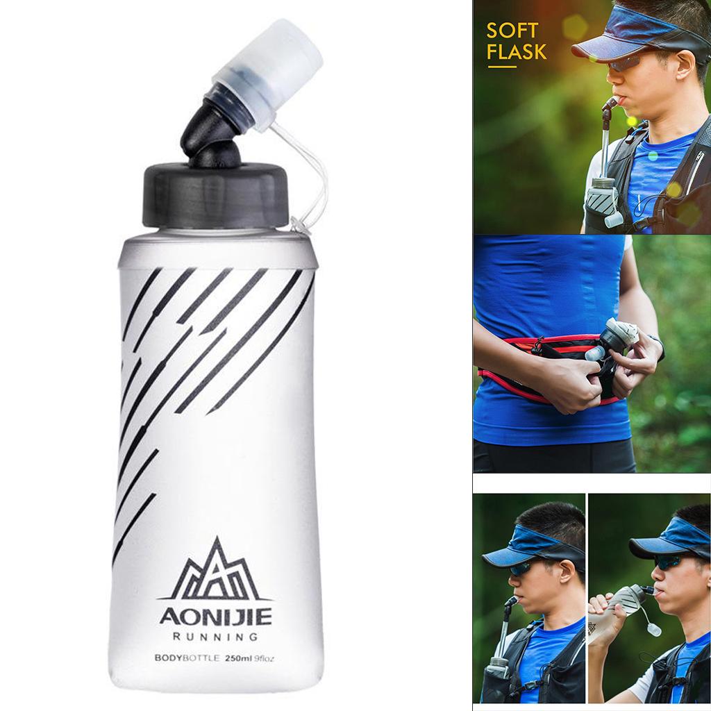 Foldable BPA Free Soft Running Water Bottle Sport Flask for for Running Hiking