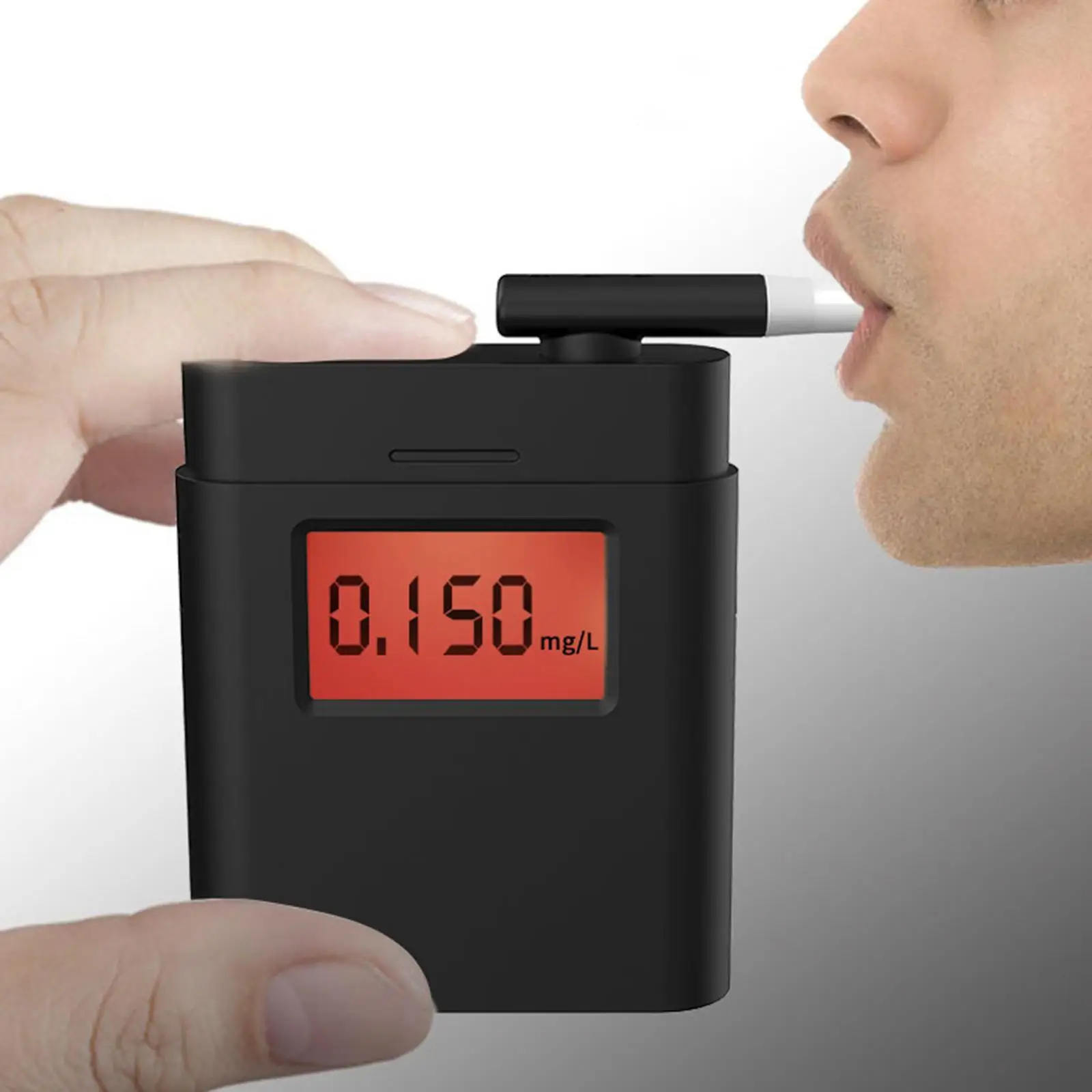 Mini Alcohol Testing Tool Breathalyzer with Multiple Nozzles Easy to Carry Convenient