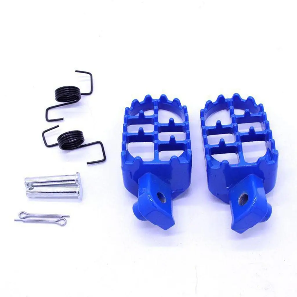 CNC Aluminum Foot Pegs Footpegs Footrest Pedals Kit Replacement Parts for Yamaha PW50 PW80 Pit Bike, Blue