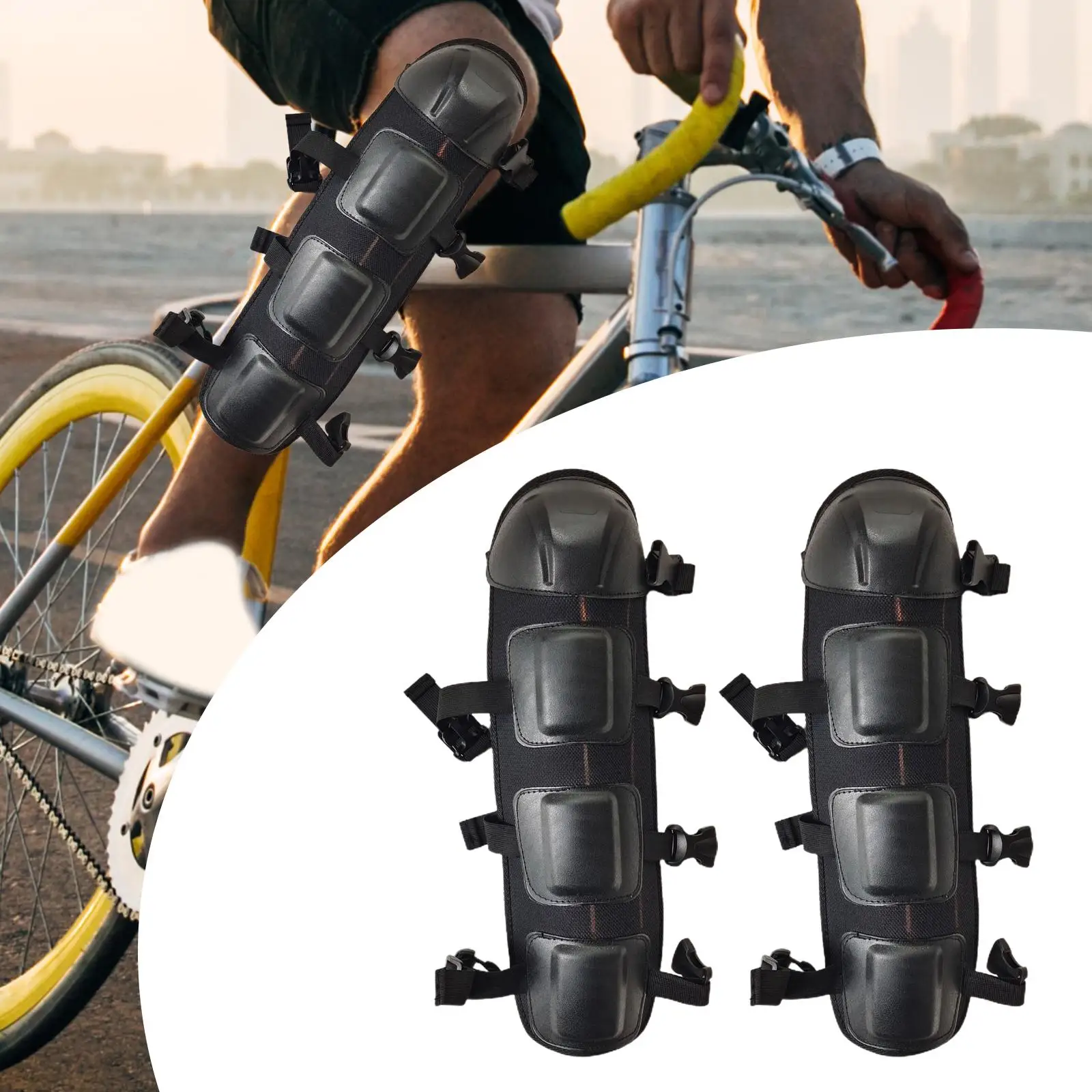 Knee Pads Motorcycle Knee Shin Guards Kneelet Protective Gear Adjustable Straps