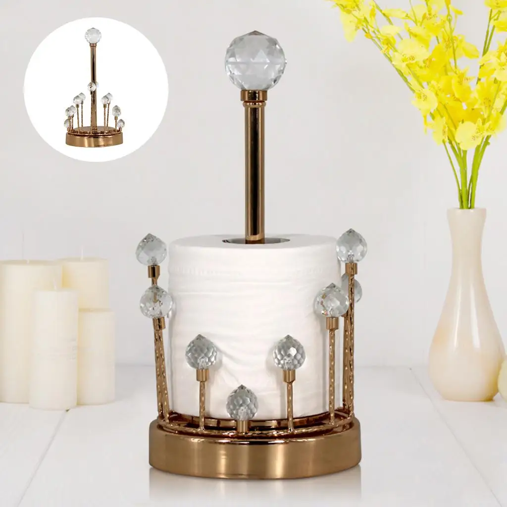 Kitchen Roll Paper Towel Holder Bathroom Crystal Tissue Stand Dining Table