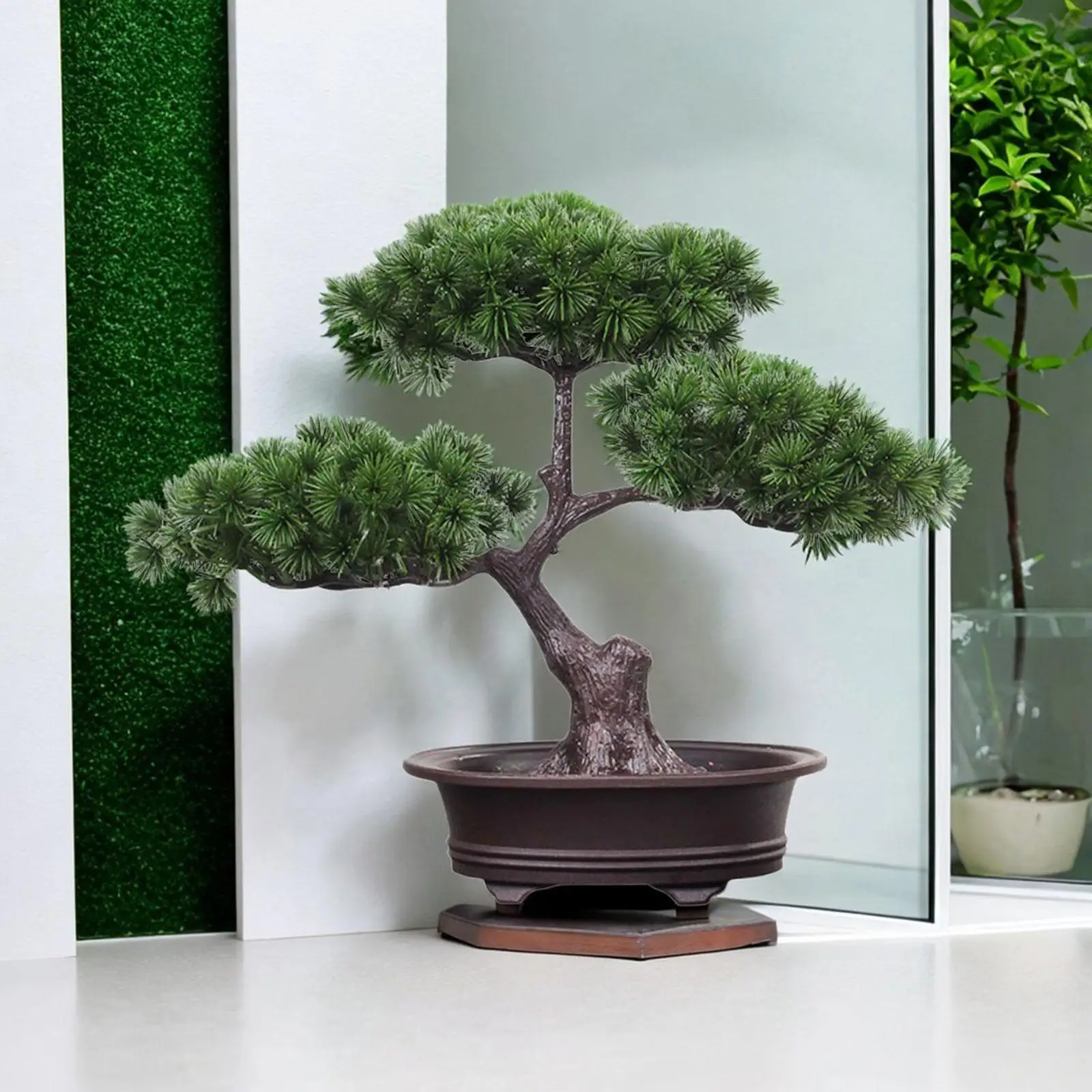 Simulation Tree Potted Plant Artificial Green Plant Realistic Durable Desk Display Multifunctional for Terrace Windowsill