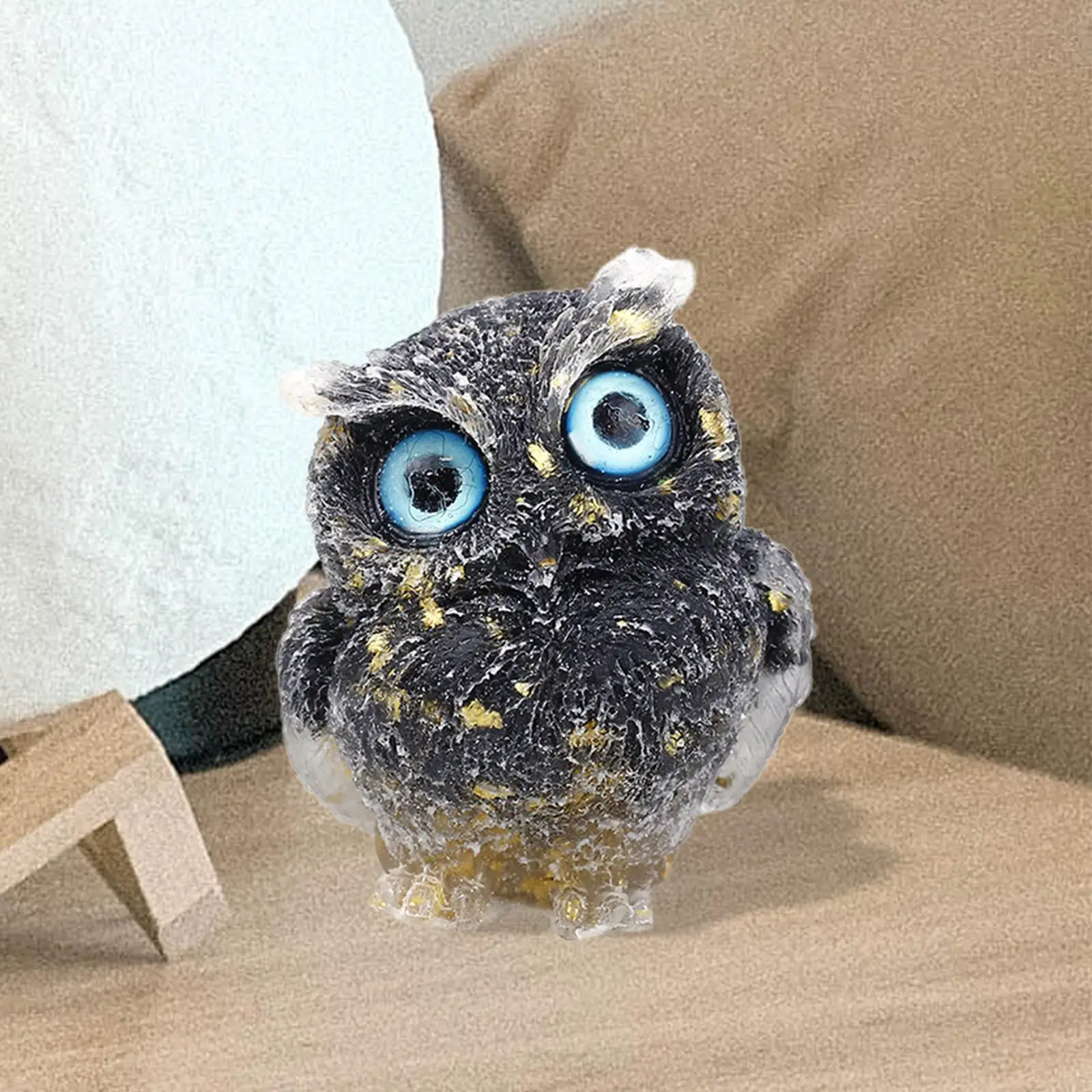3D Owl Figurines Collectible Home Decor DIY Owl Bird Statue Animal Sculpture for Stand Bedroom Tabletop Decorative